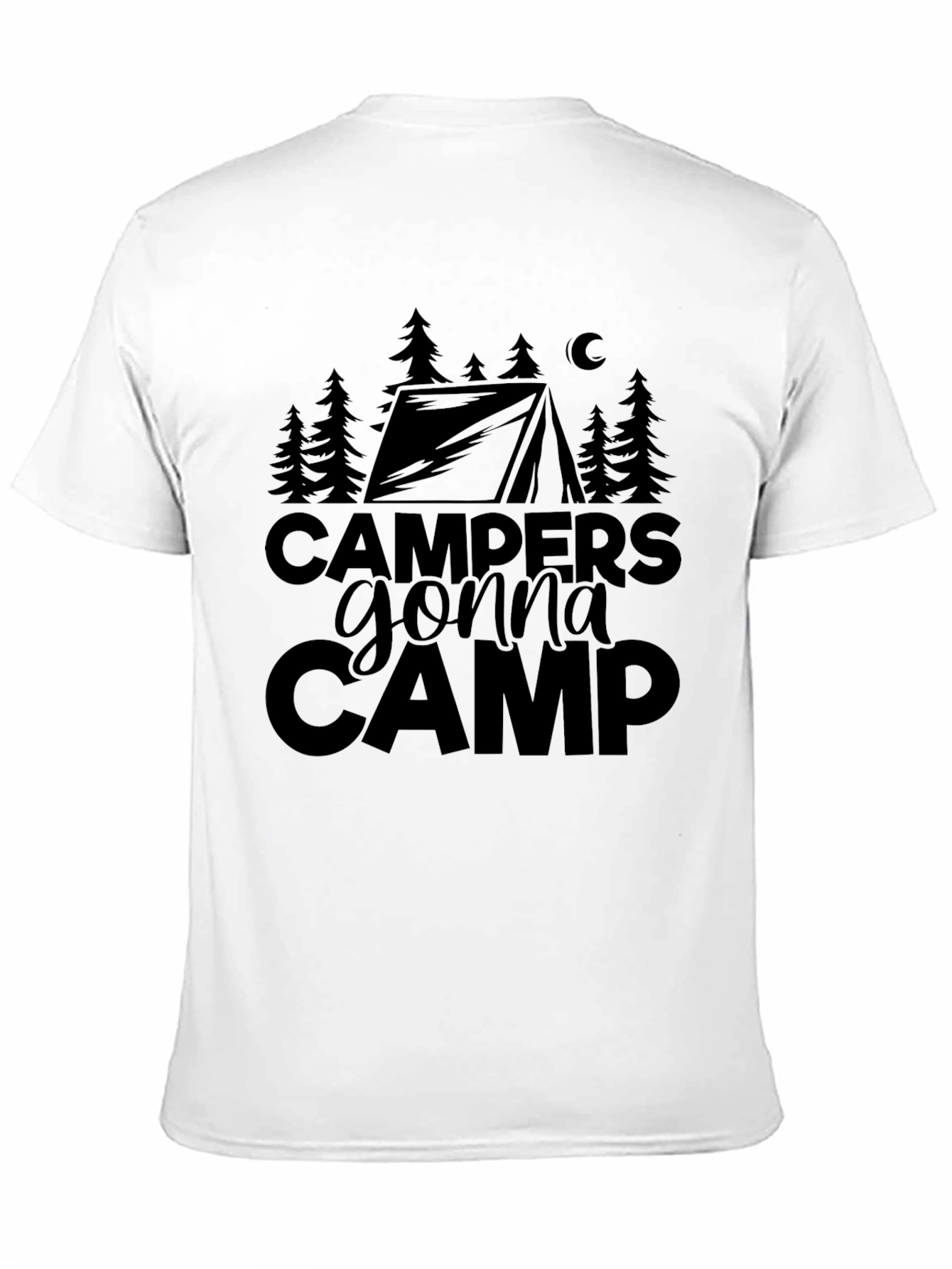 Black Campers Gonna Camp Graphic Tee - Black Cotton T-Shirt view 11