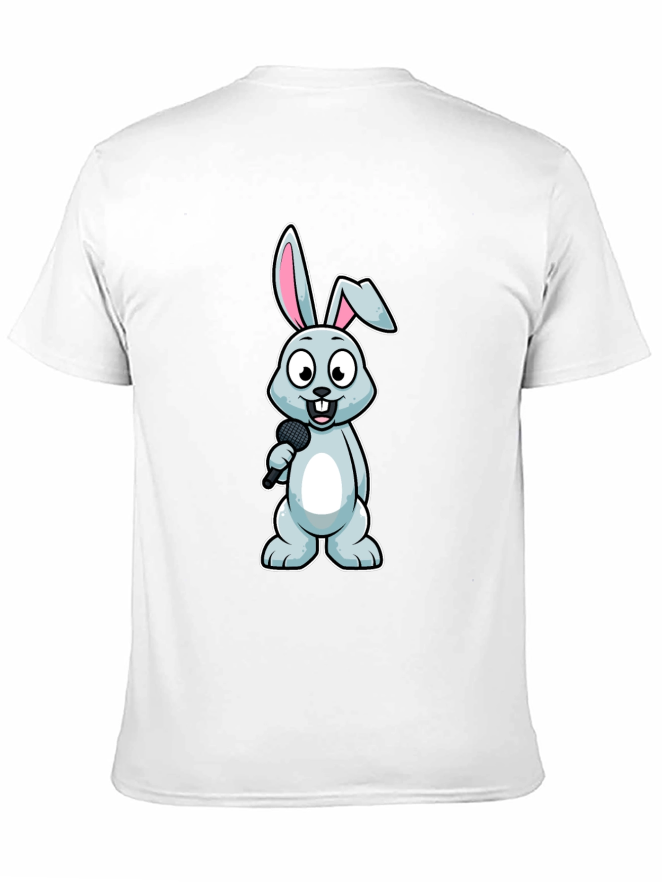 Black Bunny Singer T-Shirt - Black Cotton Tee view 11