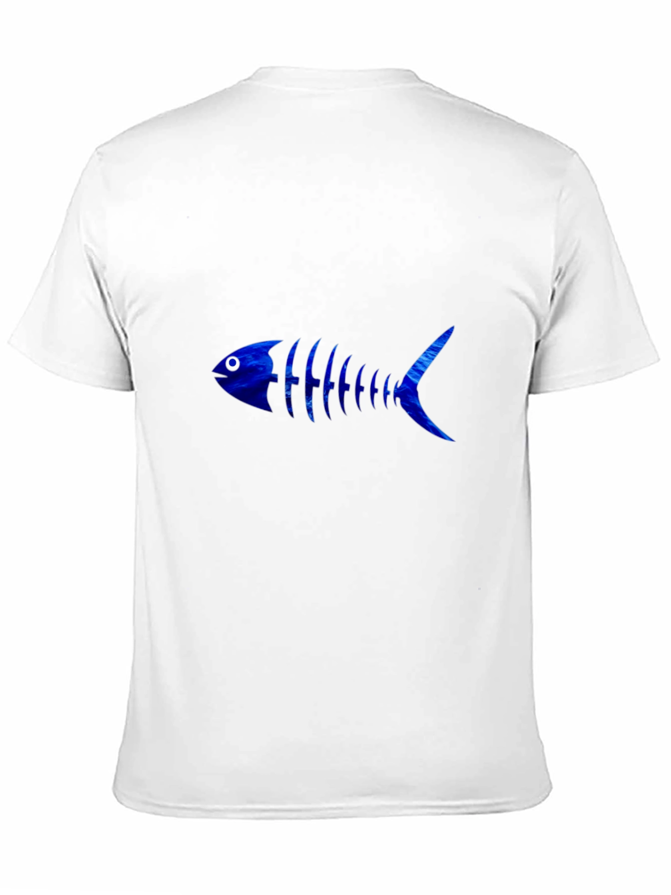 Black Cool Blue Fishbone Graphic Black T-Shirt view 11