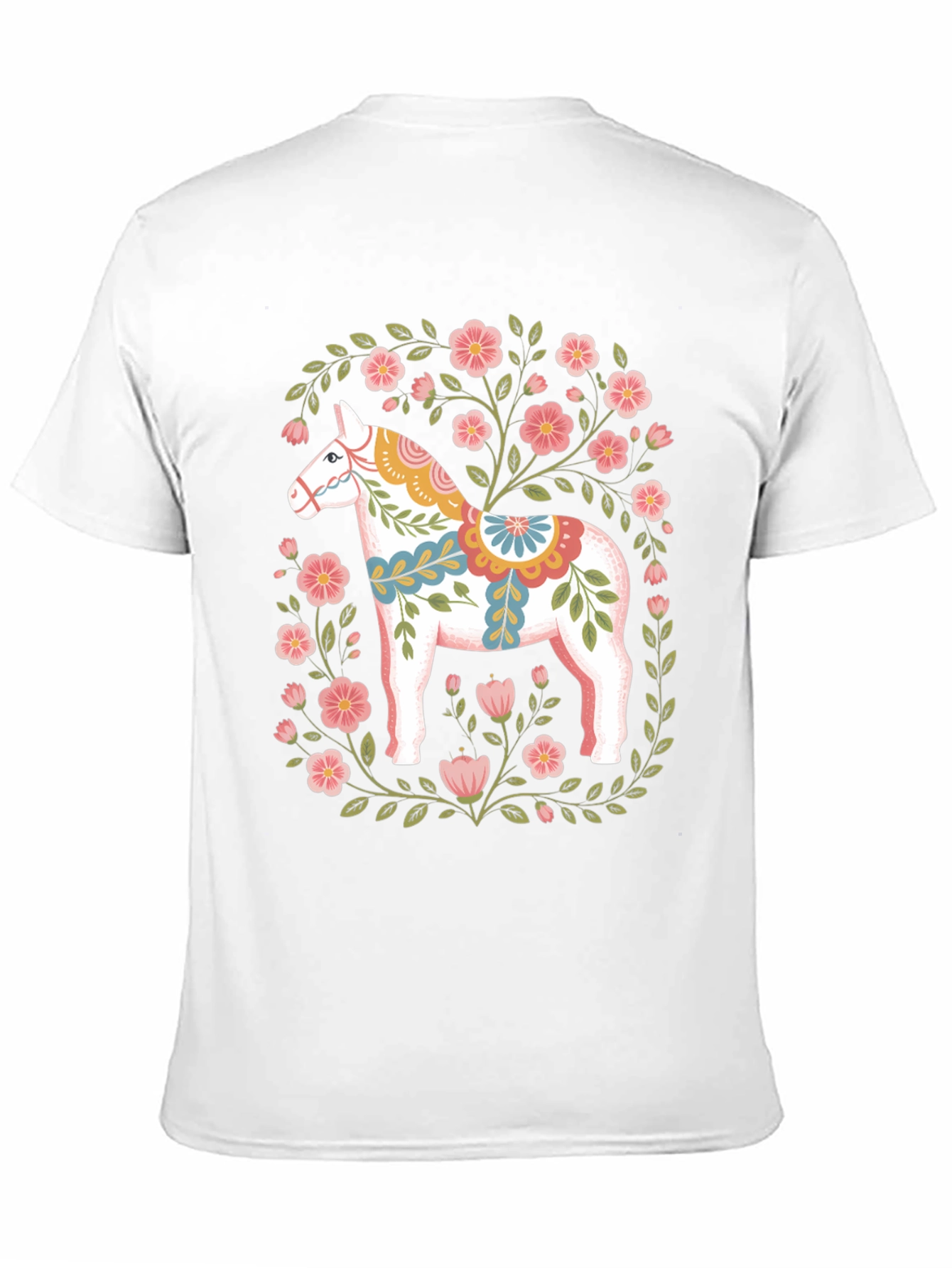 Black Floral Dala Horse Graphic Tee - Black view 11