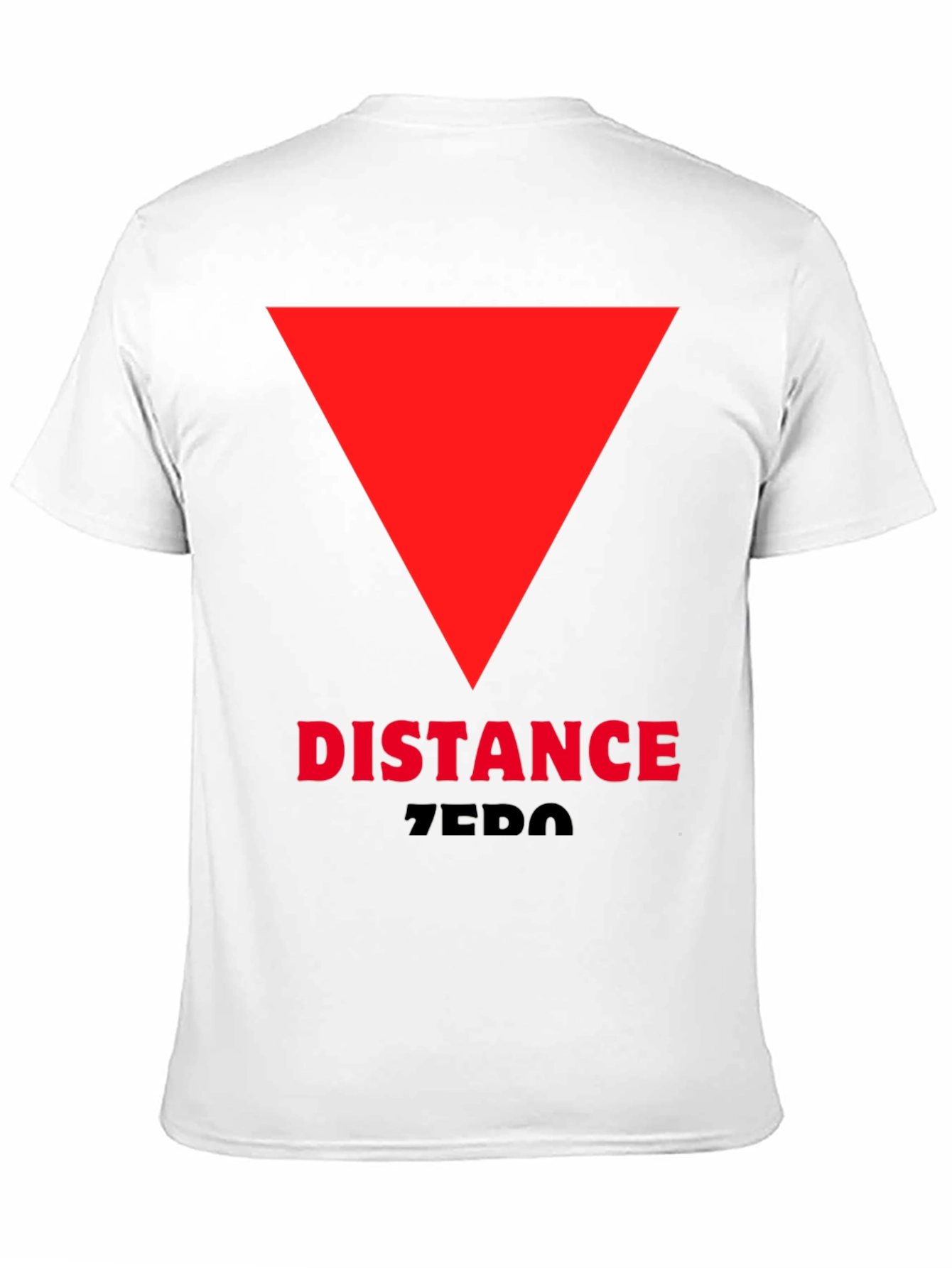 Black Distance Zero T-Shirt - Red Triangle Design view 11
