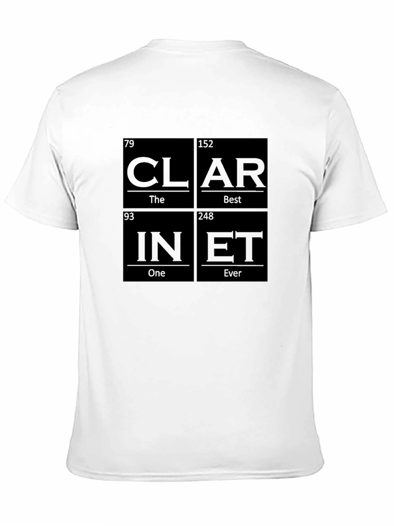 Black Clari-Net Periodic Table Style Graphic T-Shirt view 11