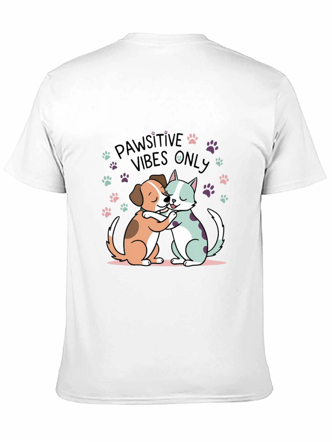 Black Pawsitive Vibes Only Graphic Tee view 11