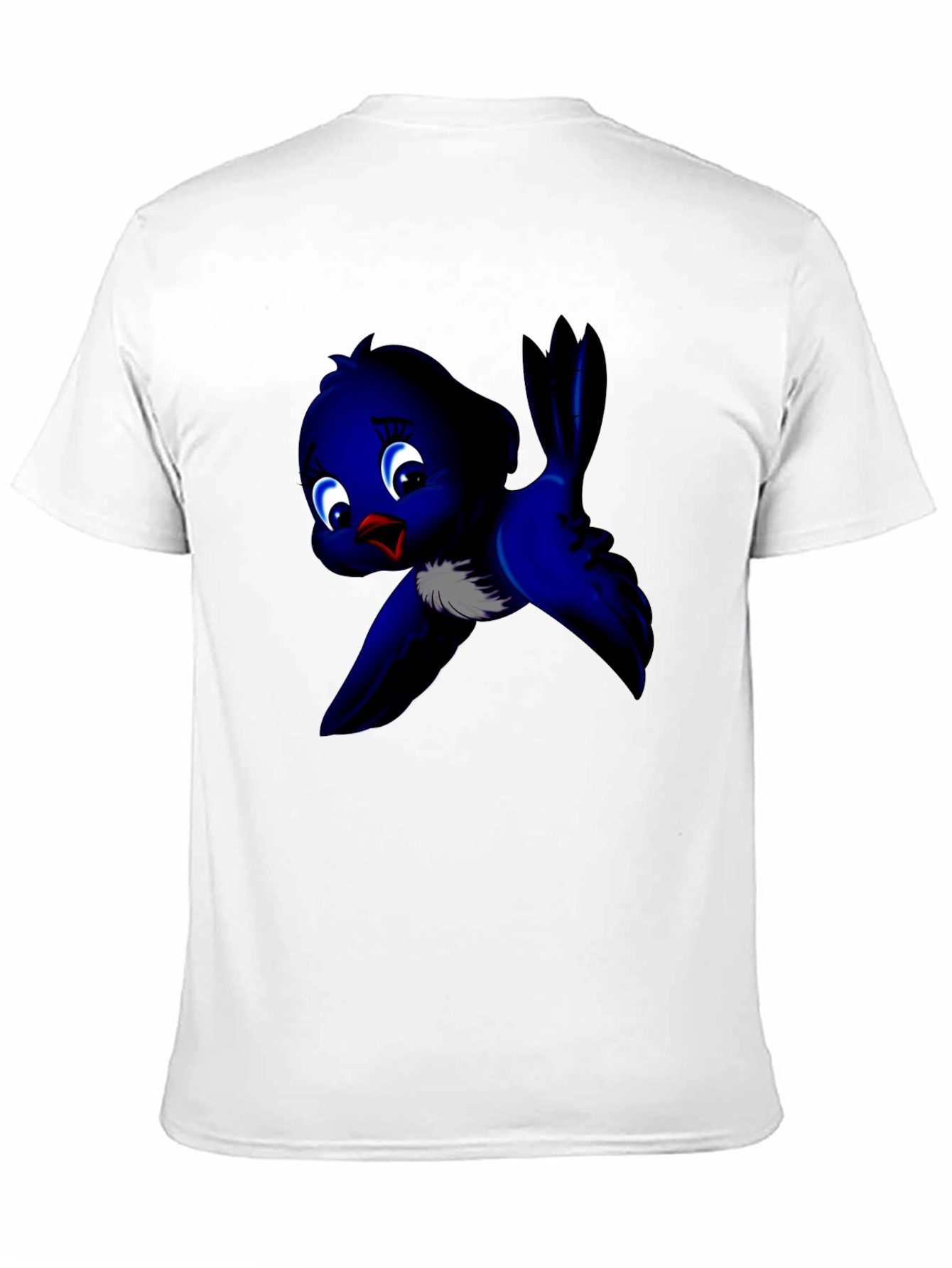 Black Cute Blue Bird Graphic Tee - Soft Cotton view 11