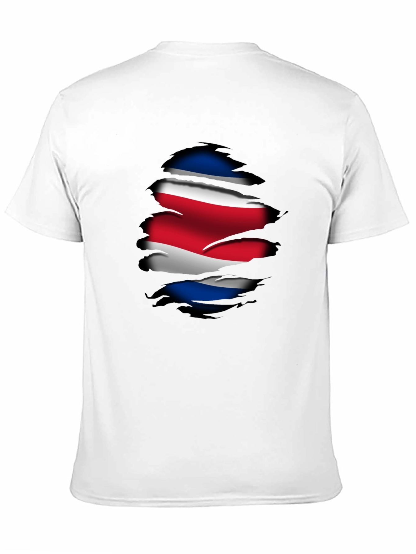 Costa Rica Flag Ripped Black T-Shirt - 11