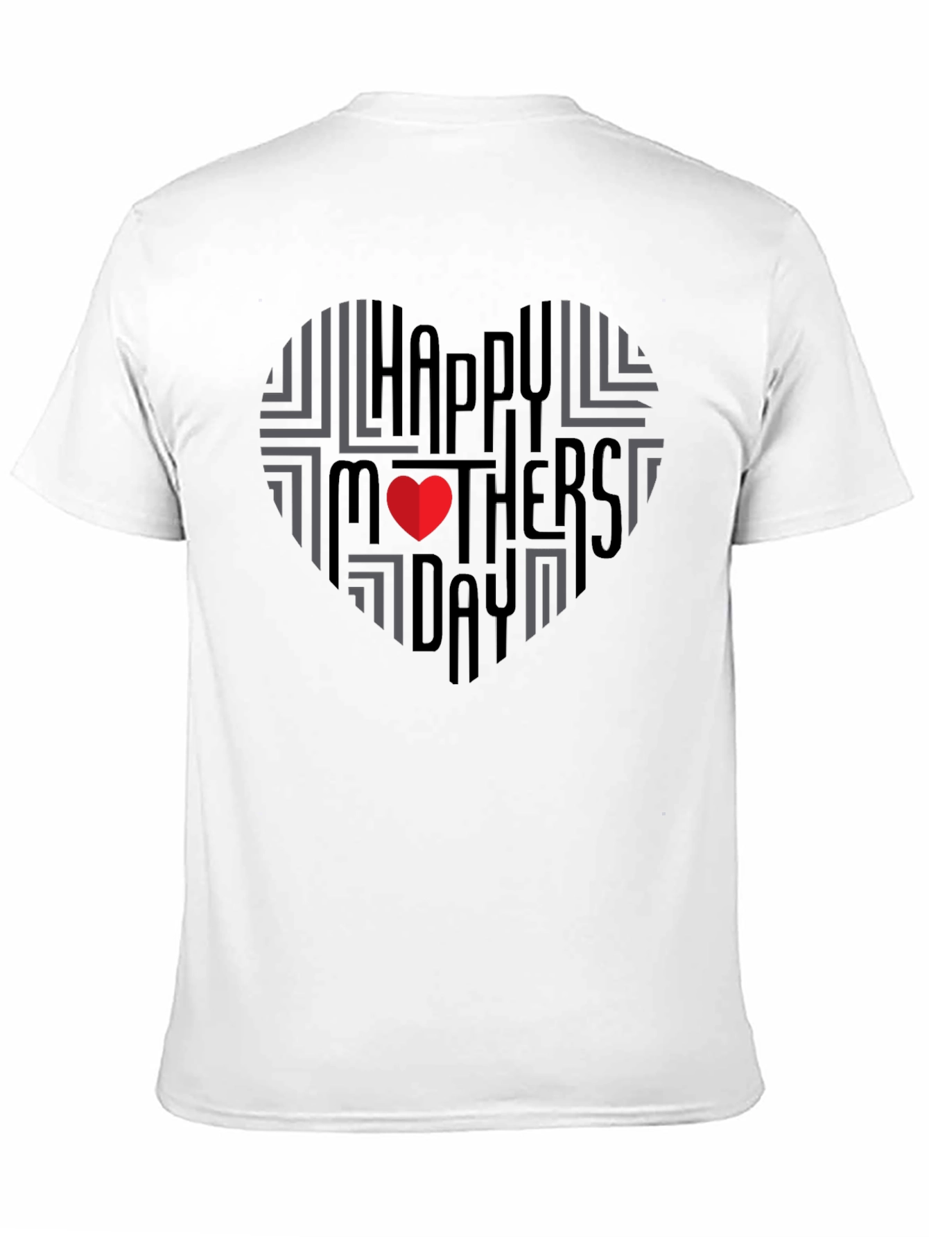 Black Happy Mother's Day Heart T-Shirt - Black view 11