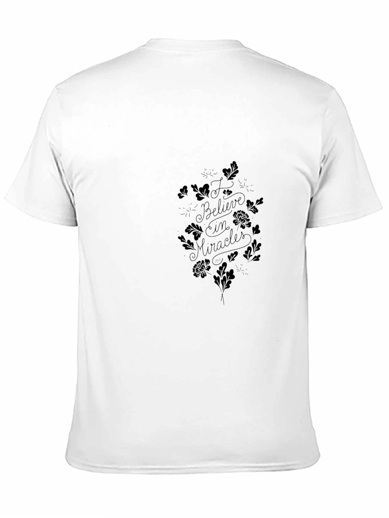 Black Believe in Miracles Black Graphic Tee view 11