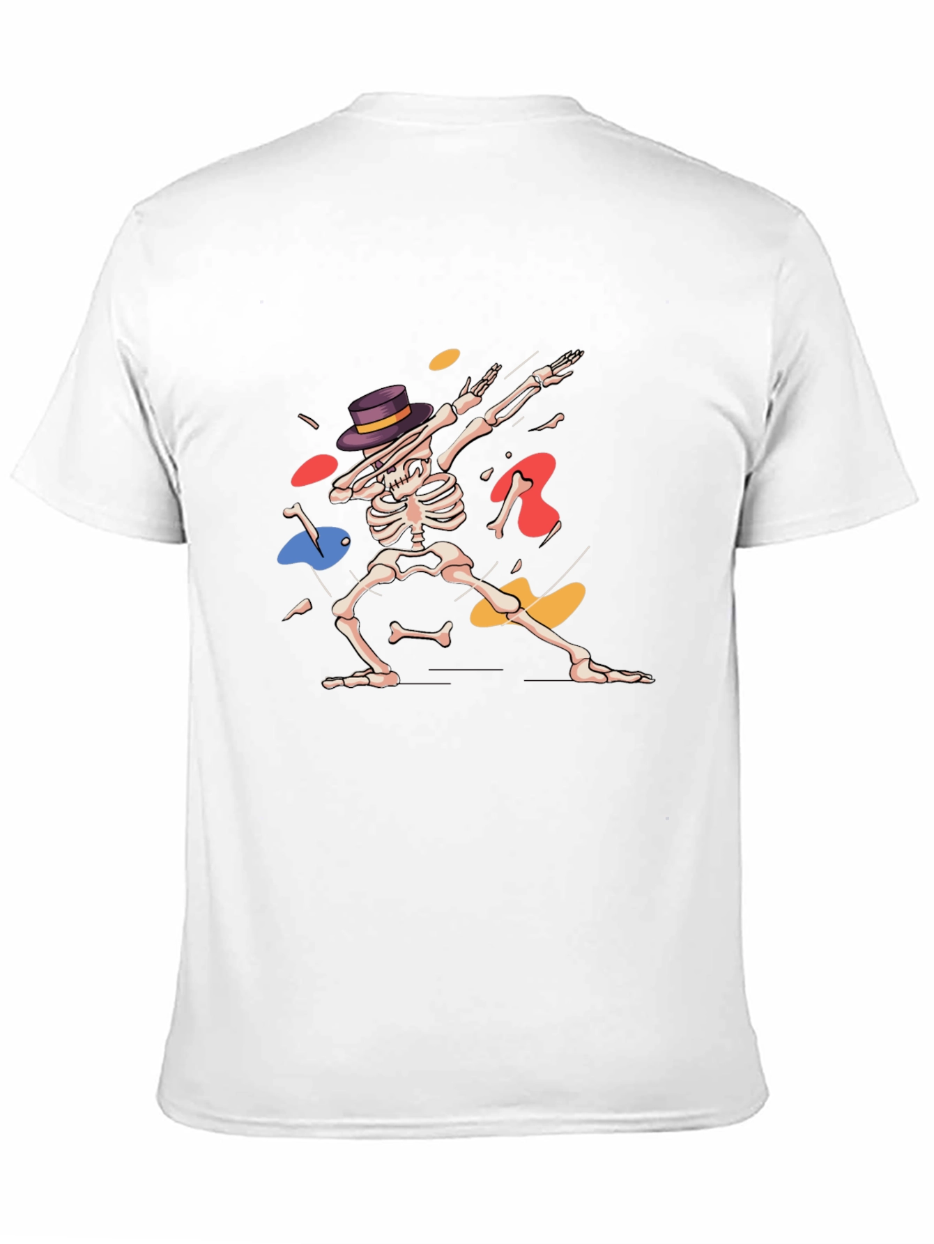 Black Dabbing Skeleton Graphic T-Shirt view 11