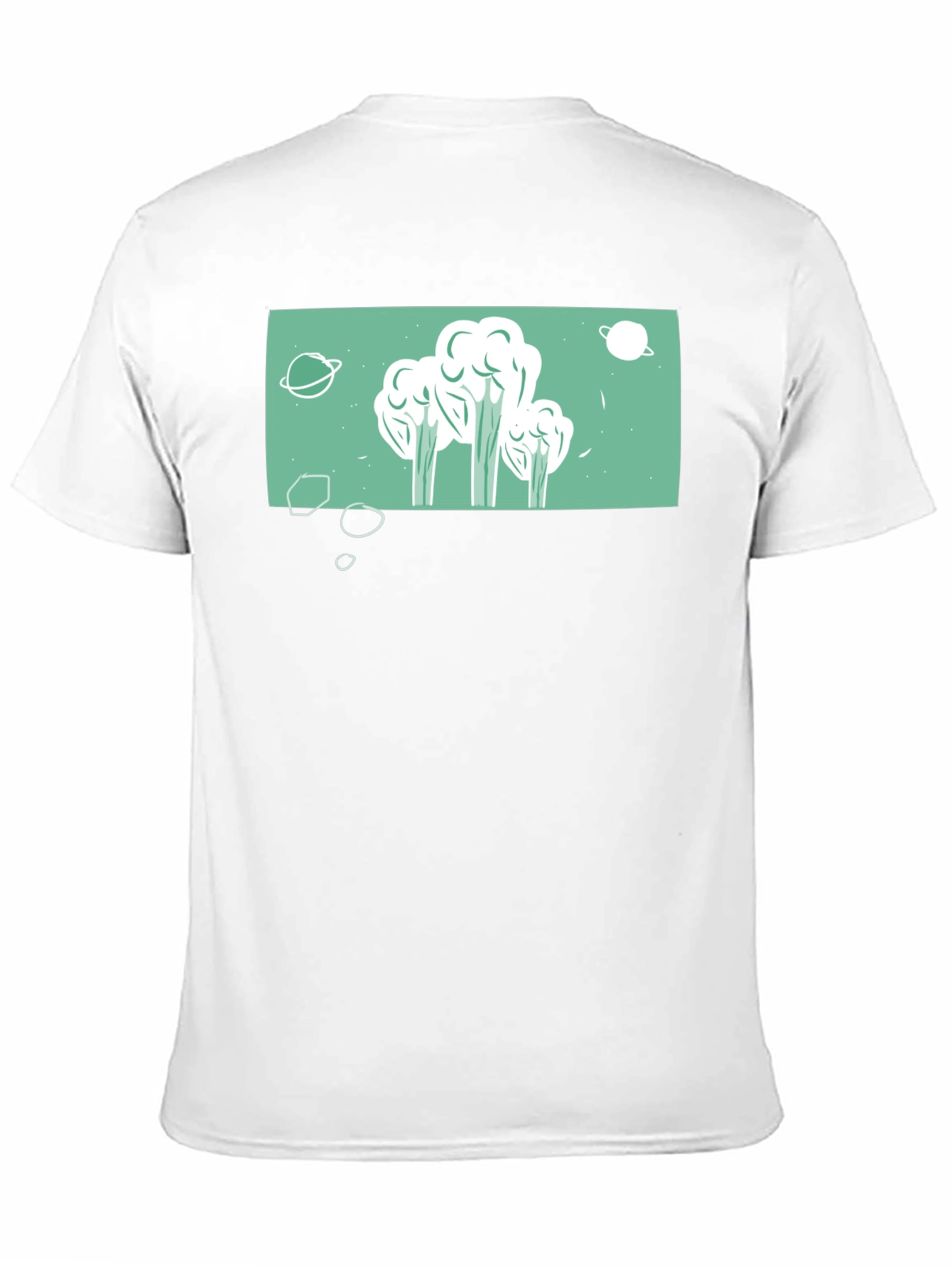 Black Space Broccoli T-Shirt - Quirky Graphic Tee view 11