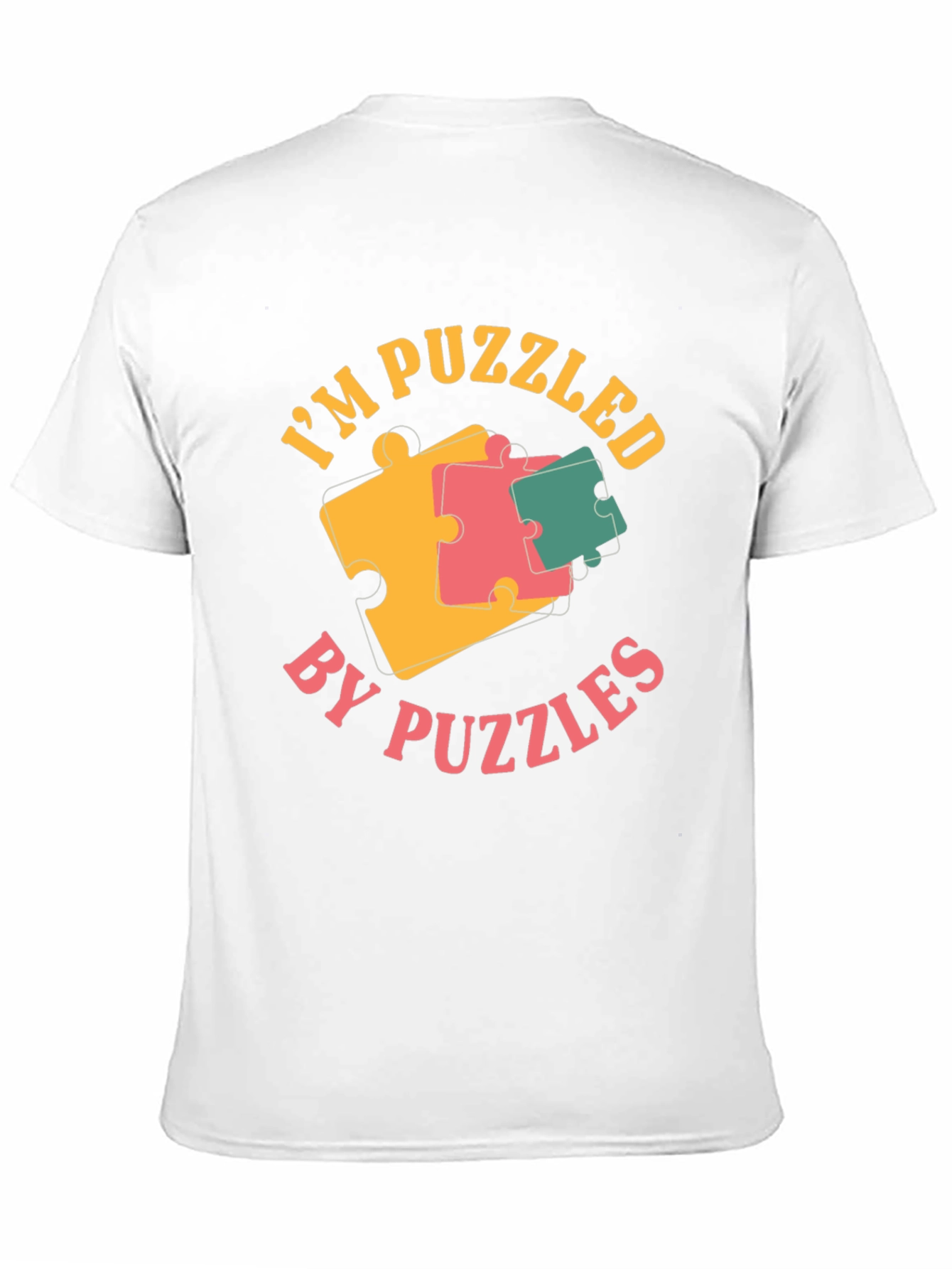 Black Puzzled by Puzzles Black Graphic Tee Shirt view 11