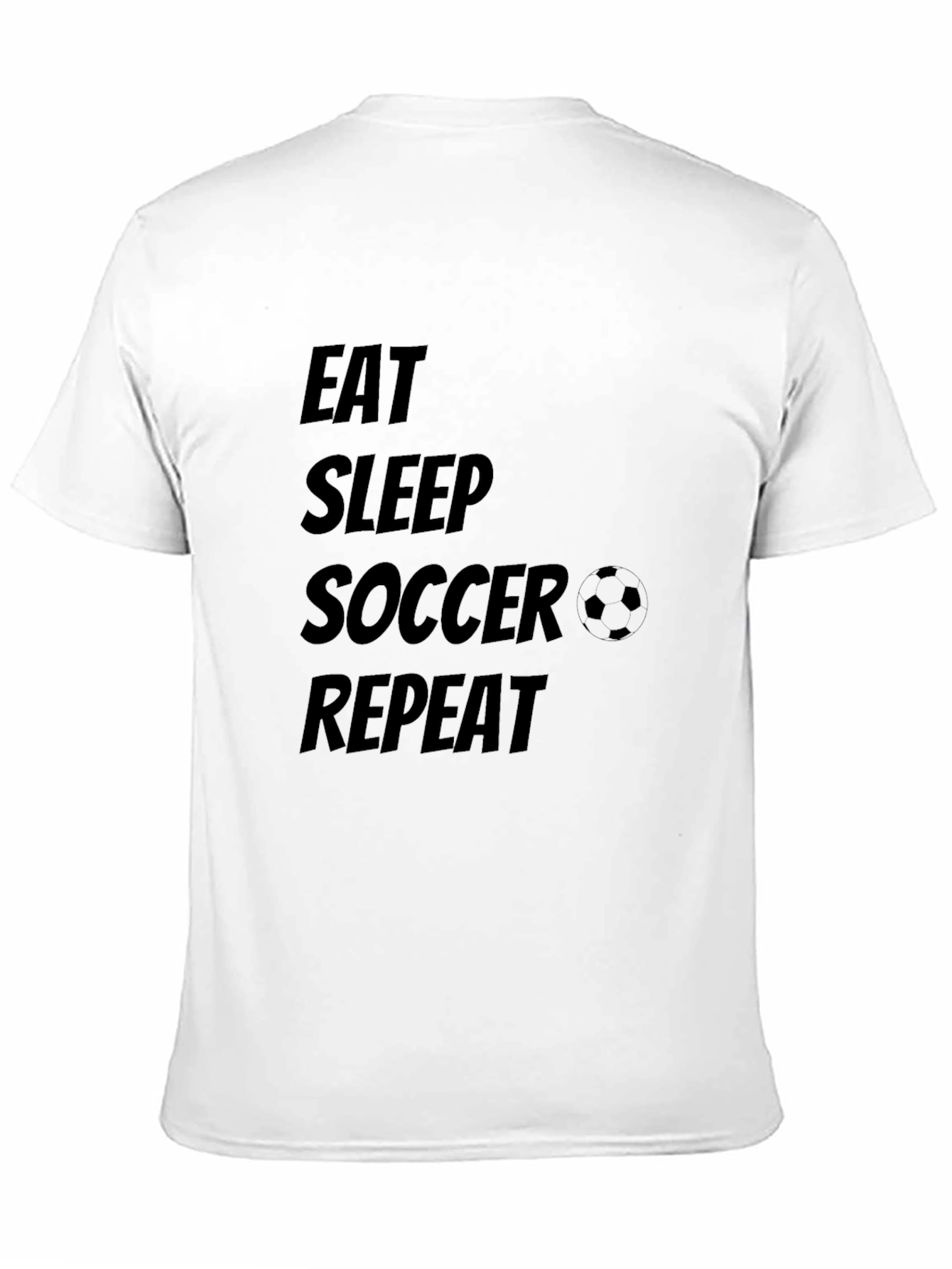 Black Eat Sleep Soccer Repeat Graphic Tee view 11