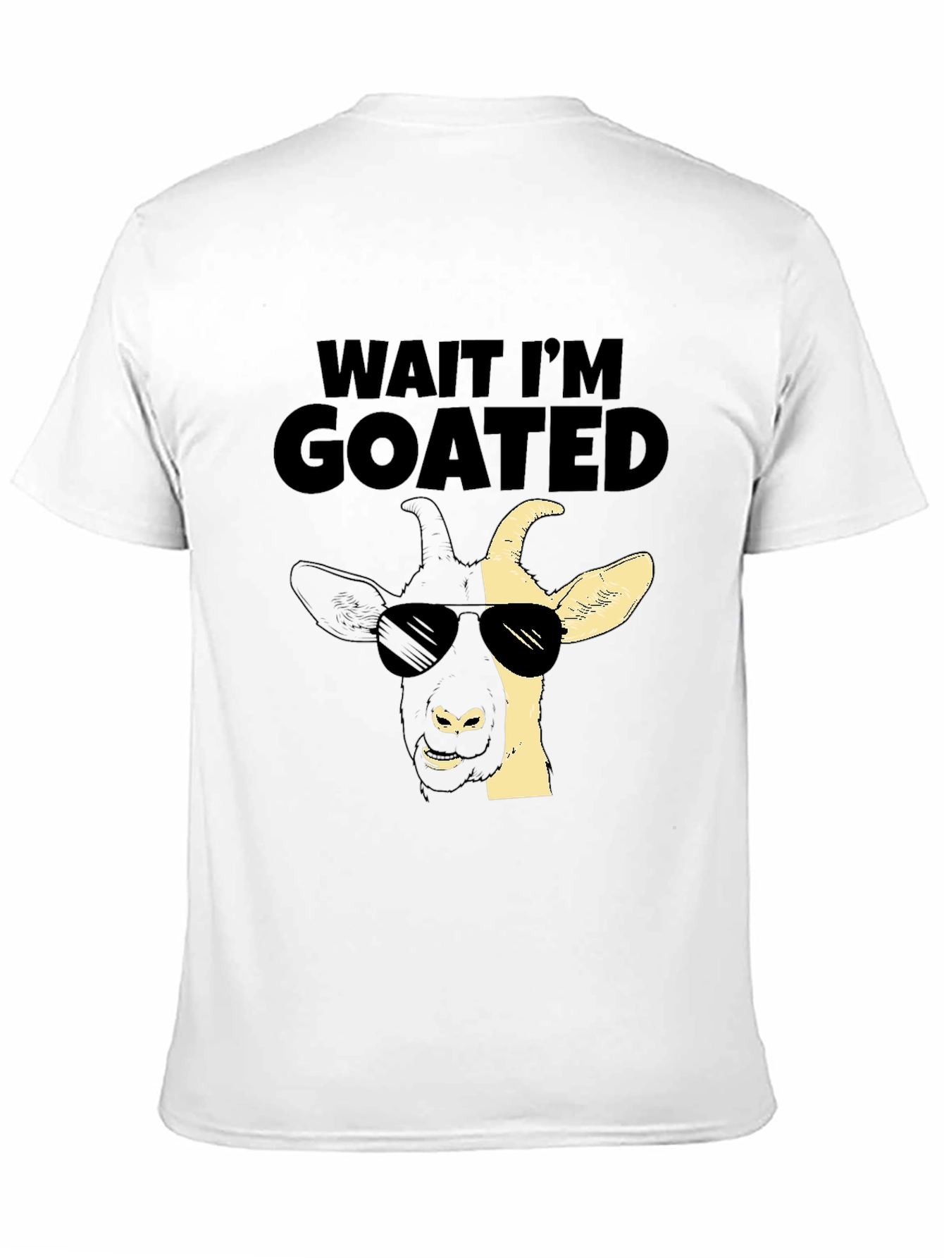 Black Wait I'm GOATED T-Shirt - Cool Goat Design view 11