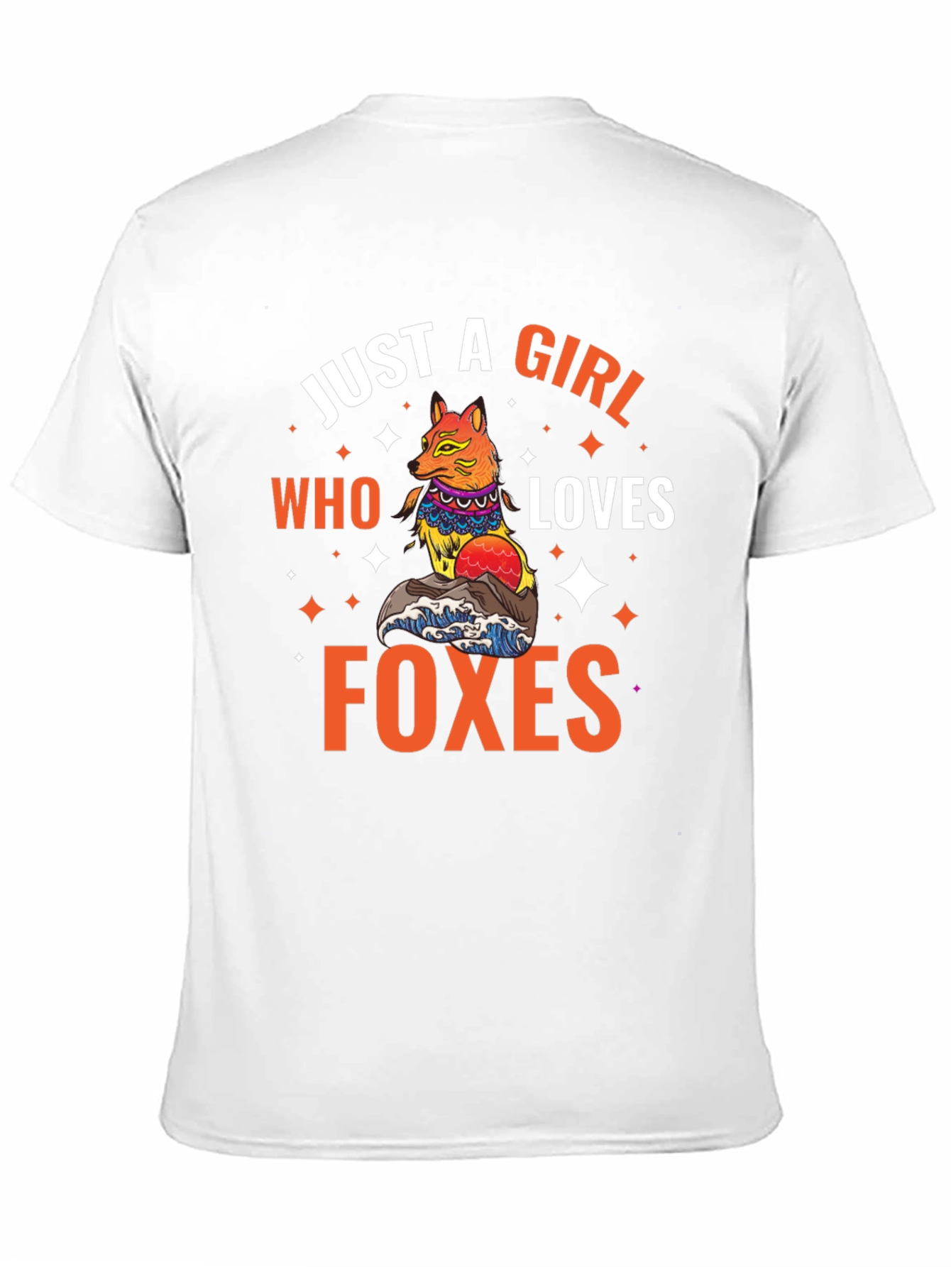 Black Just A Girl Who Loves Foxes Graphic T-Shirt view 11