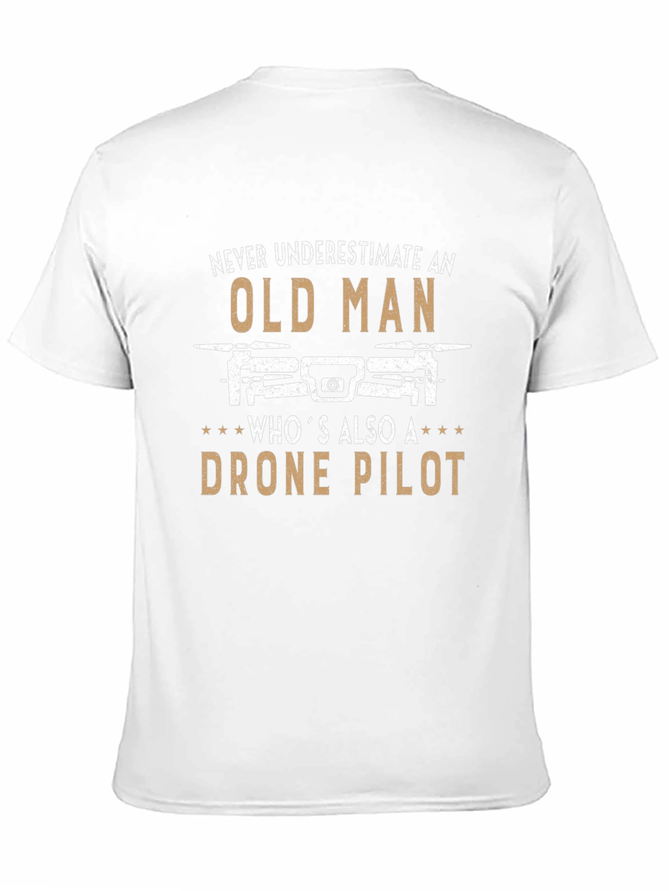 Black Old Man Drone Pilot T-Shirt - Funny Novelty Tee view 11