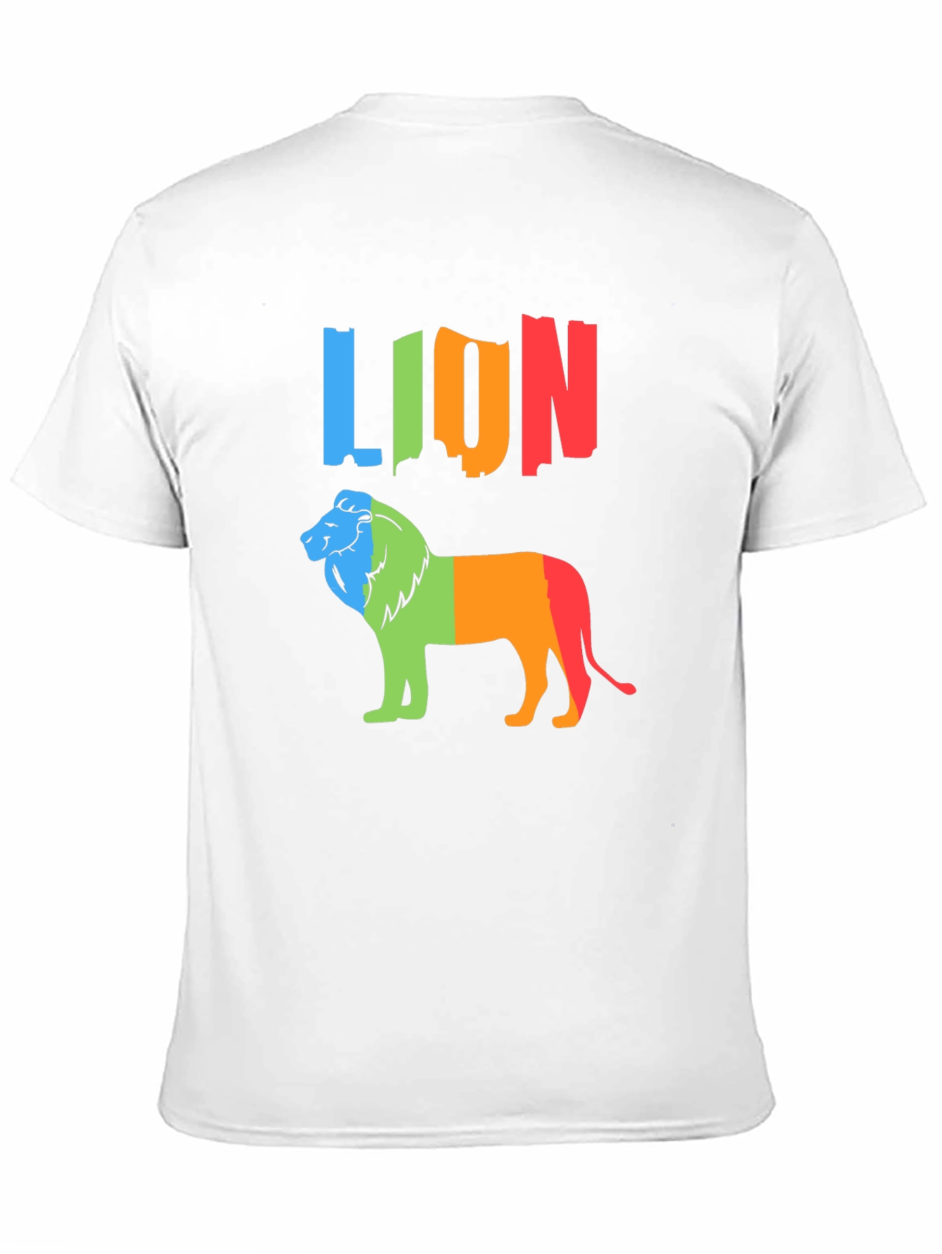 Black Colorful Lion Graphic Tee - Black Crewneck T-Shirt view 11