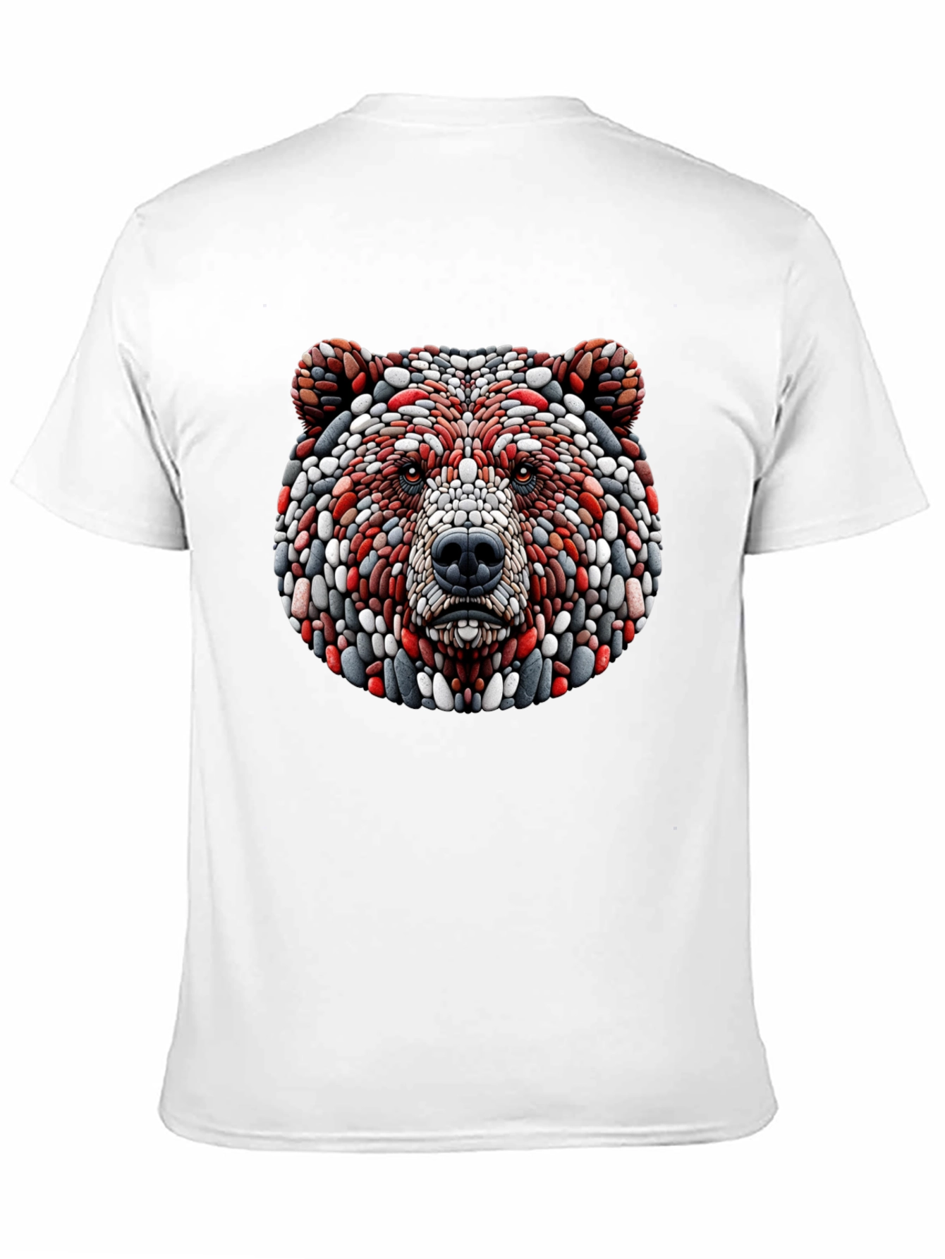 Black Unique Bear Head Graphic Black T-Shirt view 11