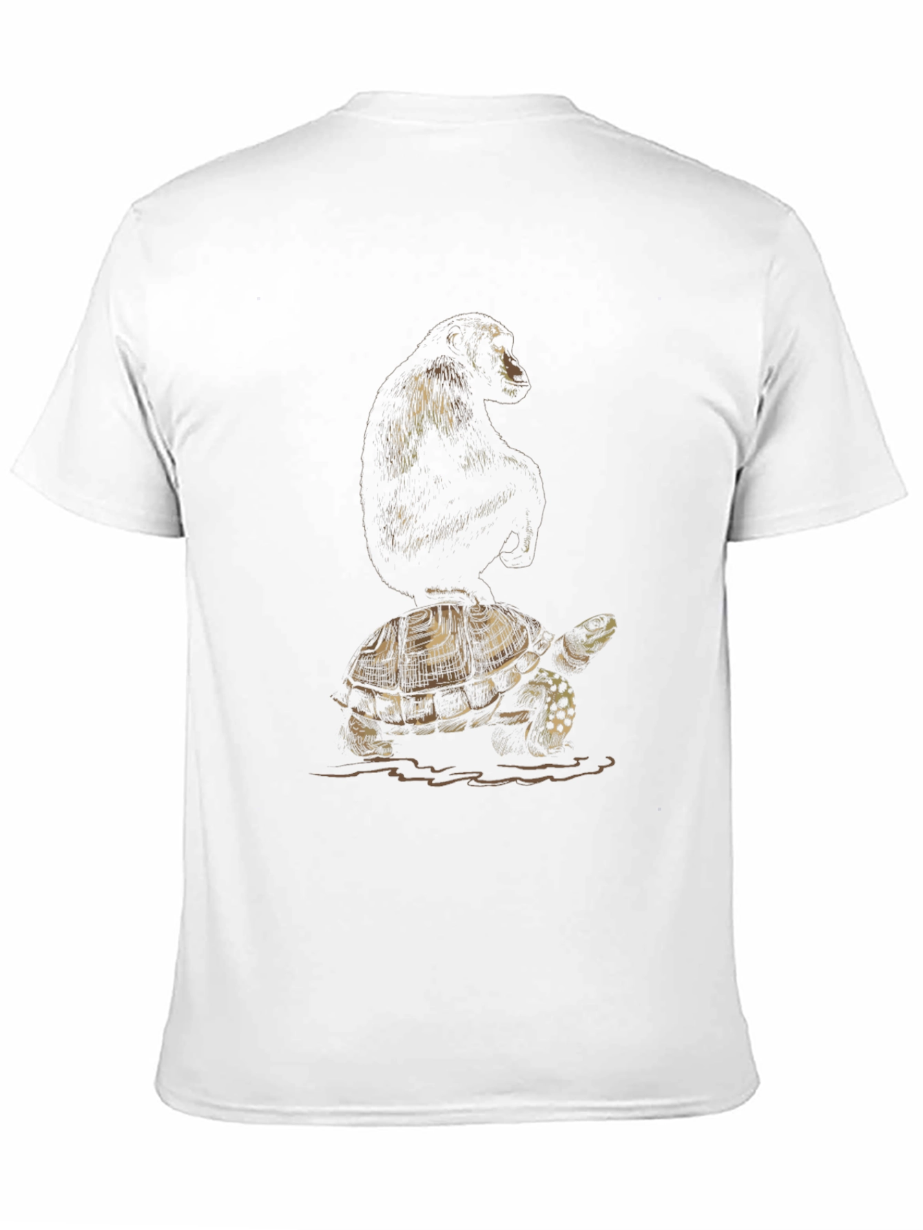 Black Monkey Riding Turtle Graphic Tee - Black view 11