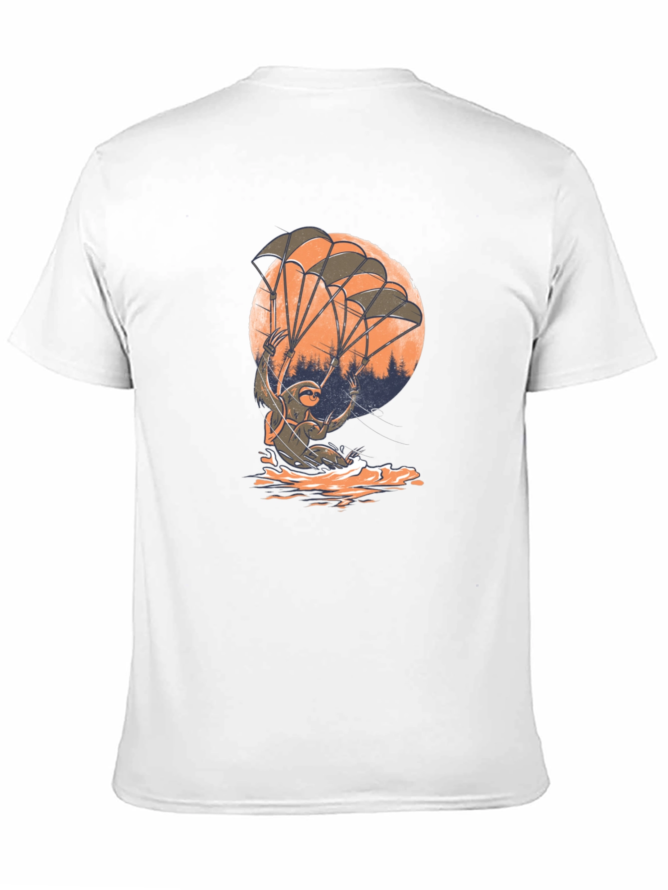 Black Sloth Parachute T-Shirt - Funny & Unique Design view 11