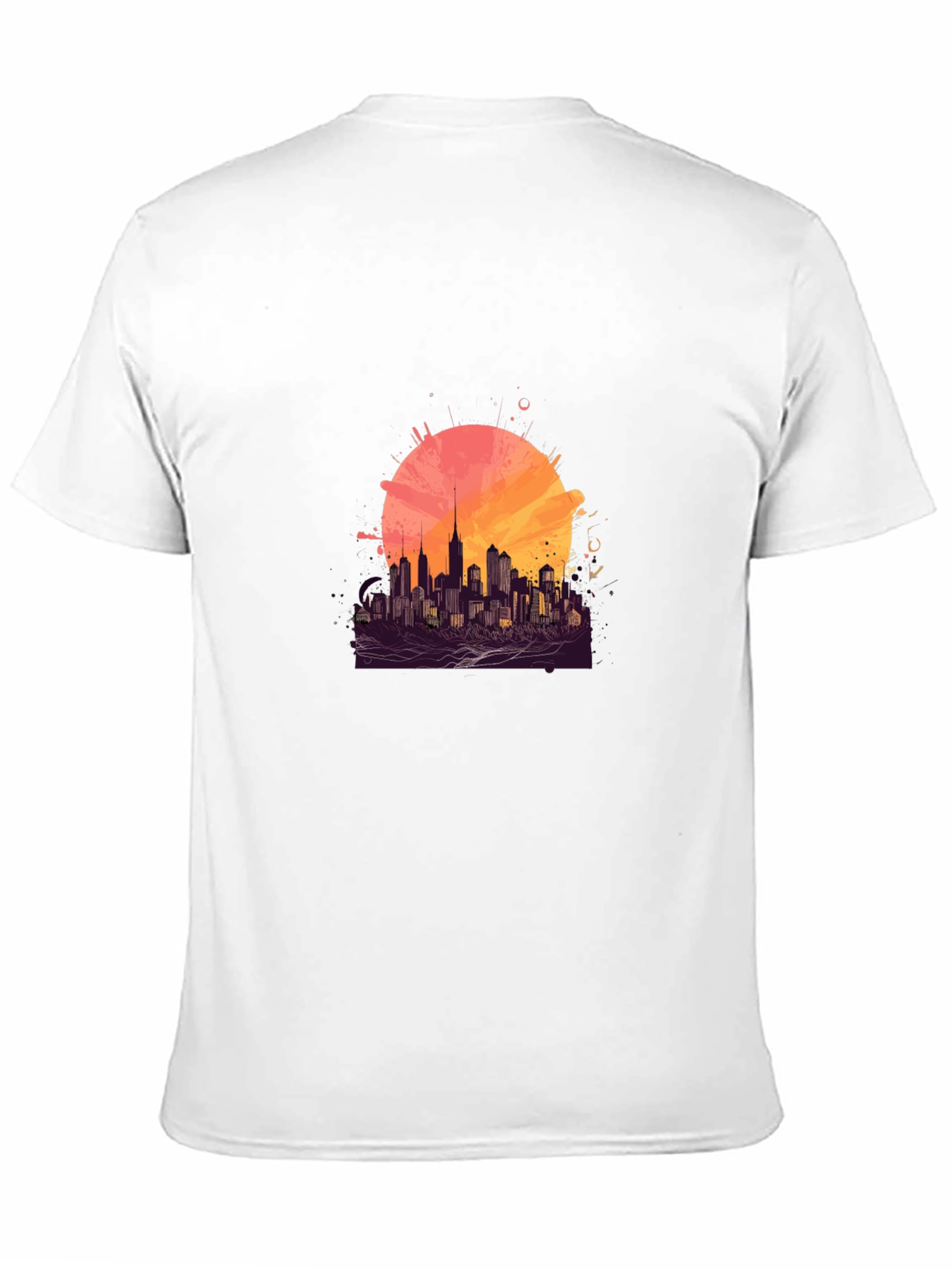 Black Urban Sunset Graphic Tee - Stylish Cityscape Design view 11