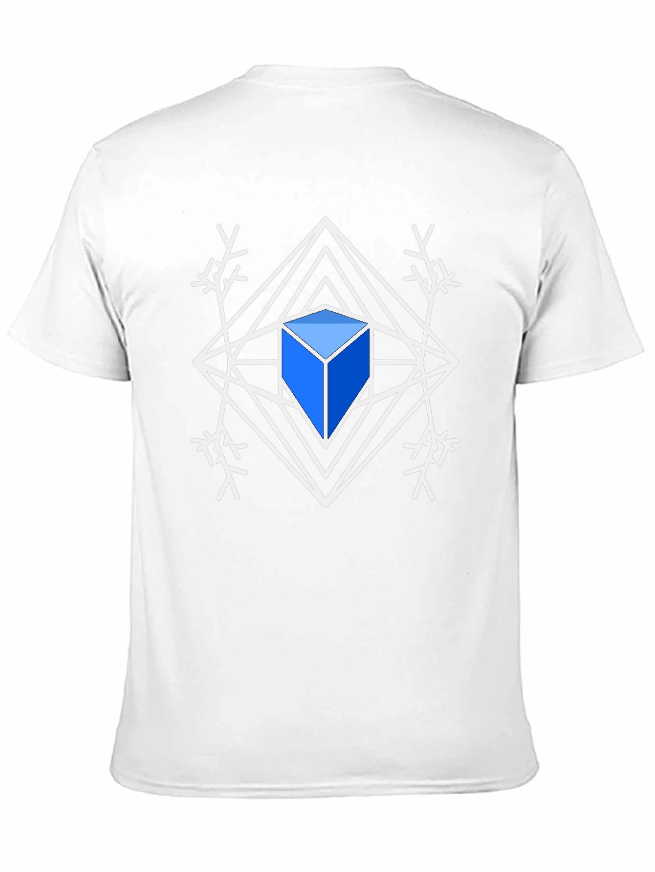 Black Geometric Cube Snowflake Graphic Tee view 11