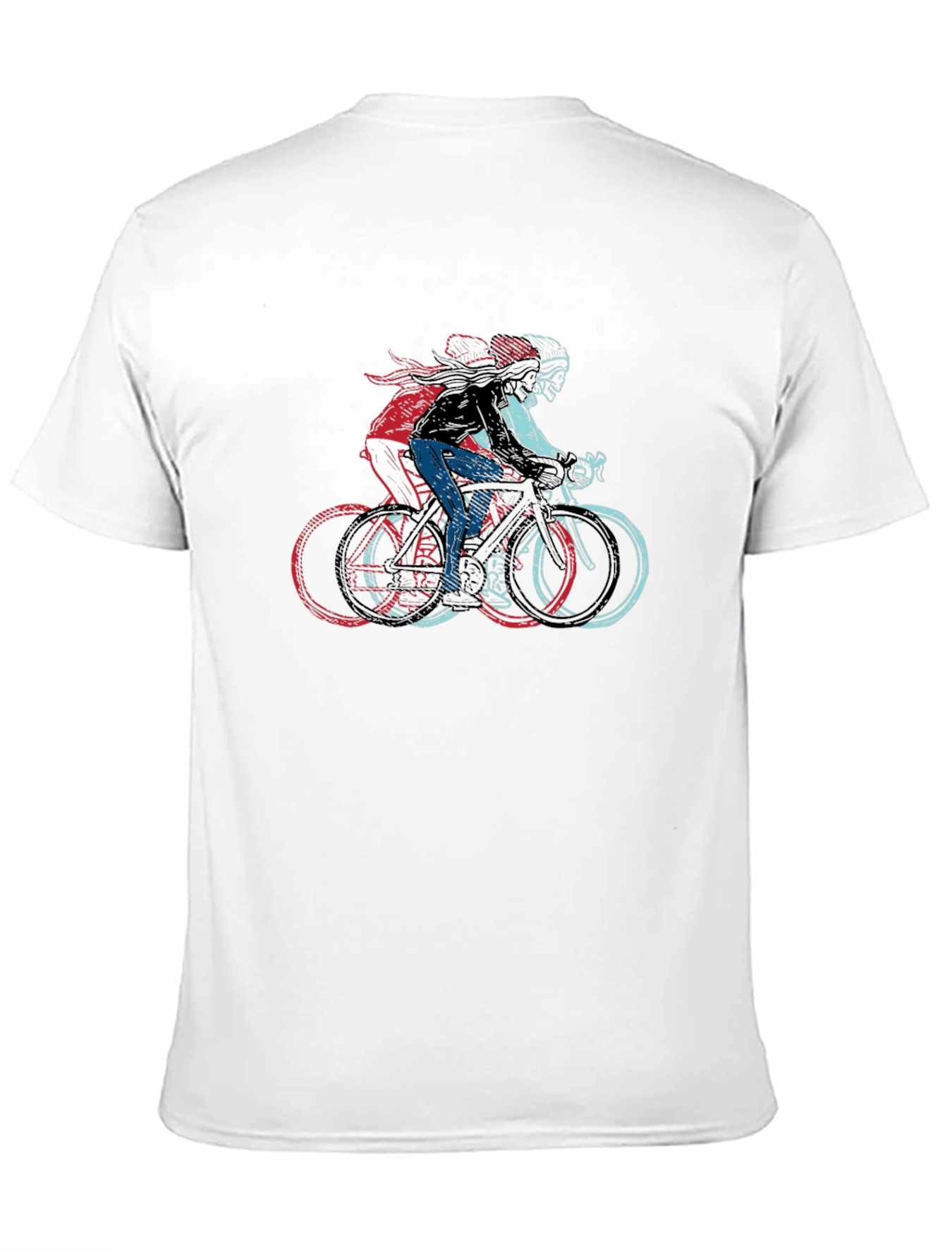 Black Cool Cyclist Graphic Print Black T-Shirt view 11