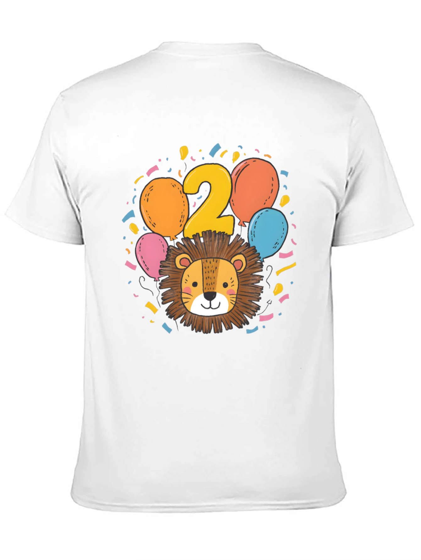Black Cute Lion 2nd Birthday Black T-Shirt view 11