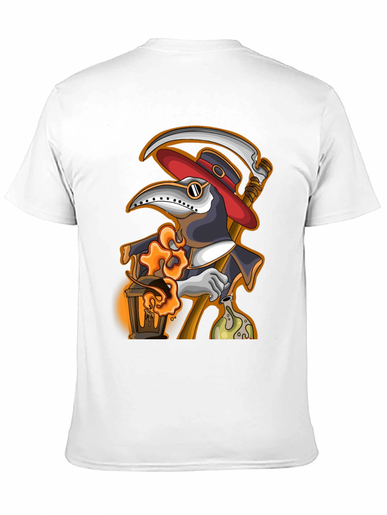 Black Plague Doctor Grim Reaper T-Shirt view 11