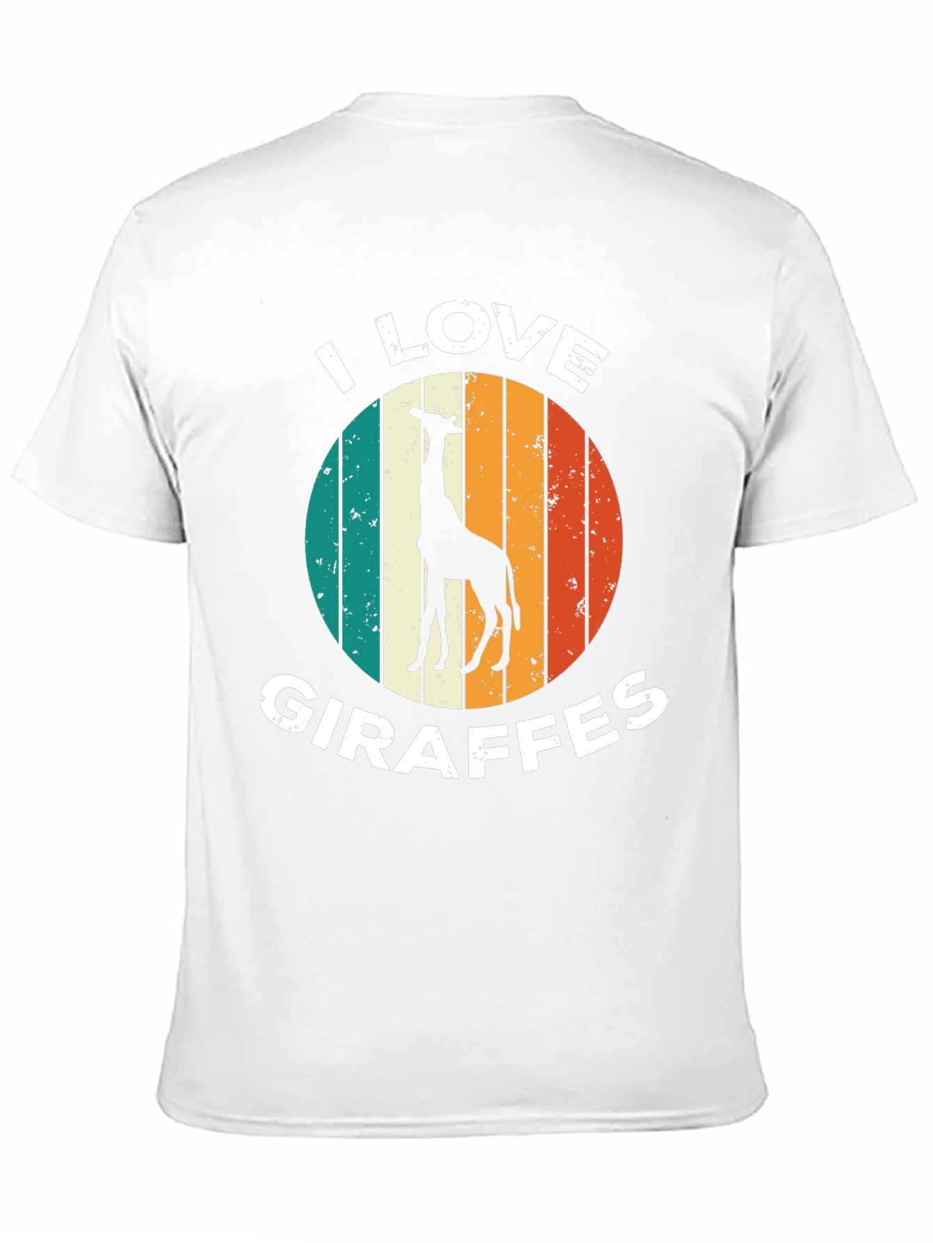 Black I Love Giraffes T-Shirt Retro Style view 11