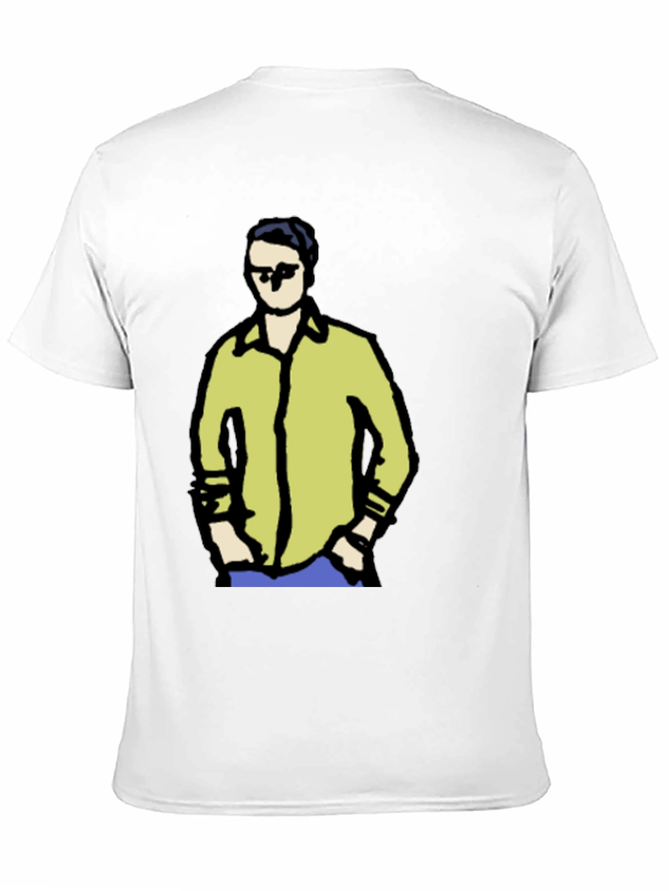 Black Cool Cartoon Guy Graphic Tee - Black view 11