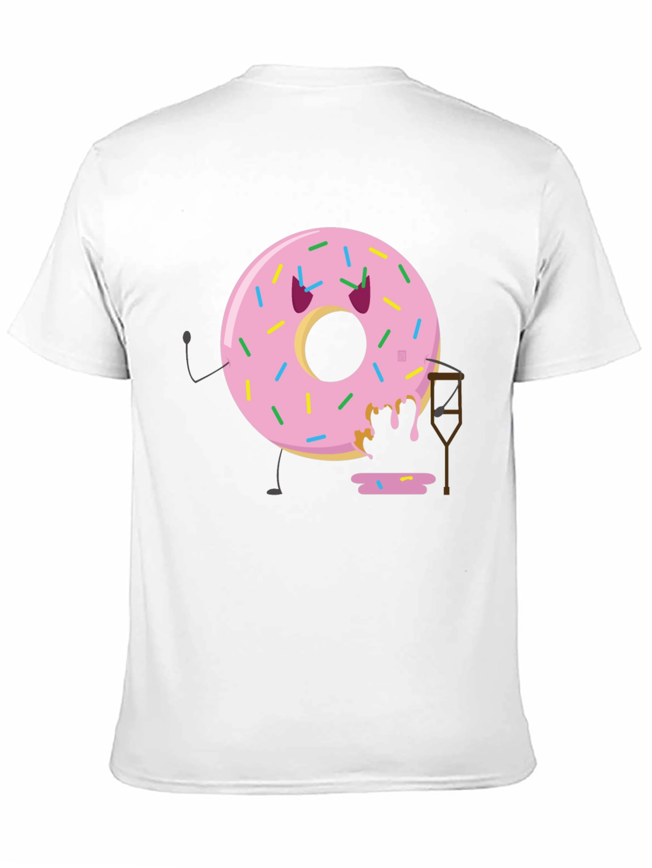 Black Funny Injured Donut T-Shirt view 11