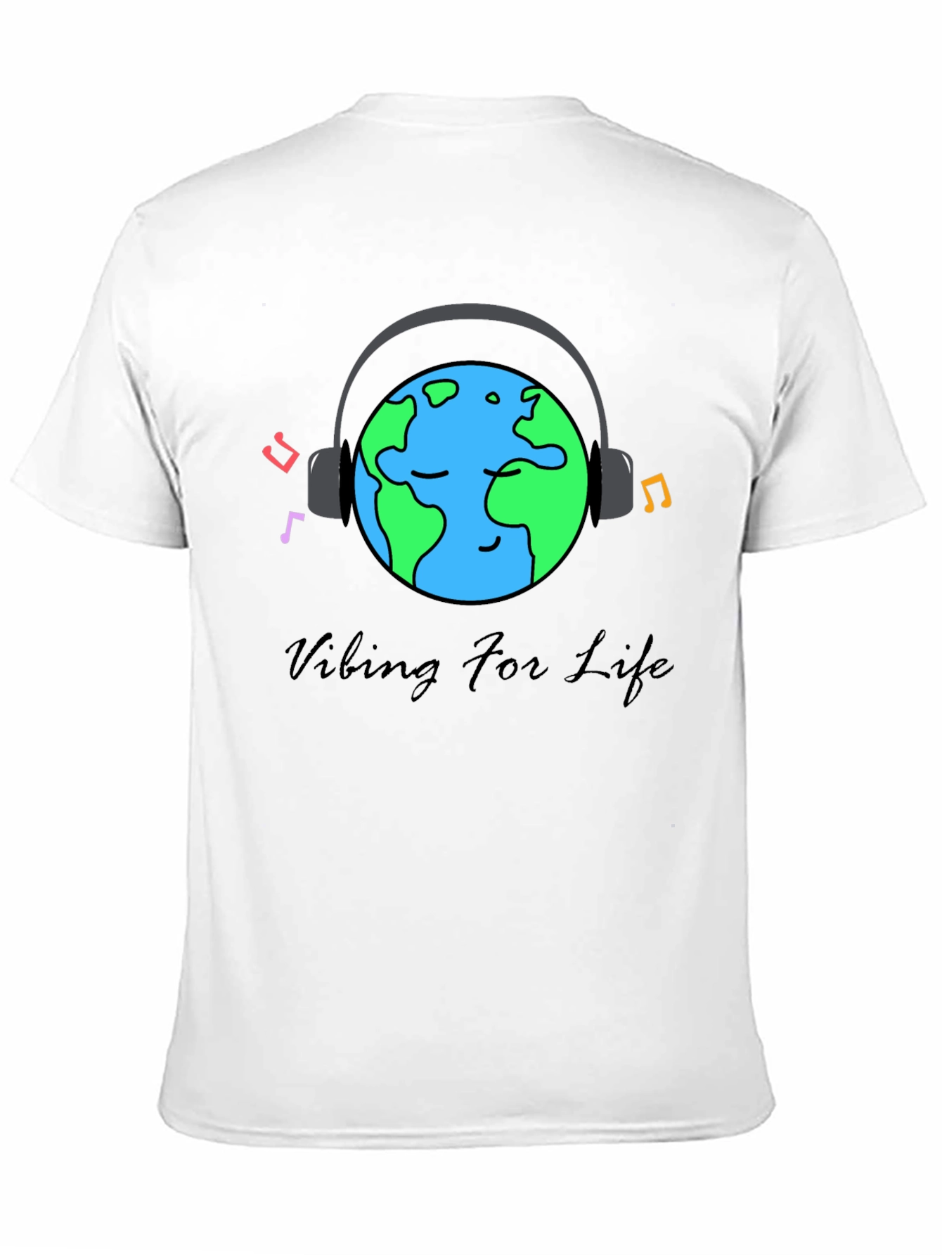 Black Vibing For Life Black Graphic Tee view 11