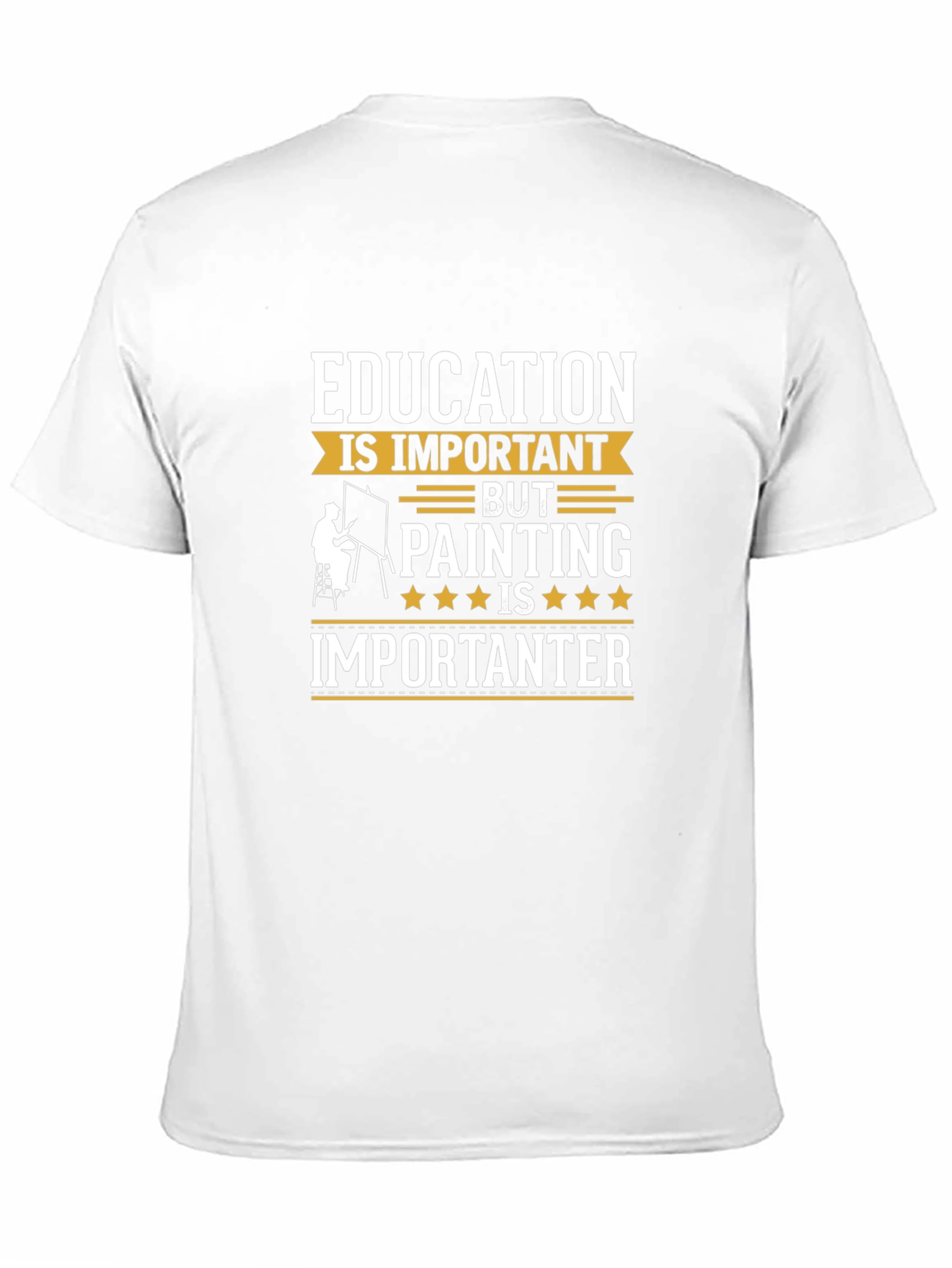 Black Education vs Painting Funny Graphic Tee view 11
