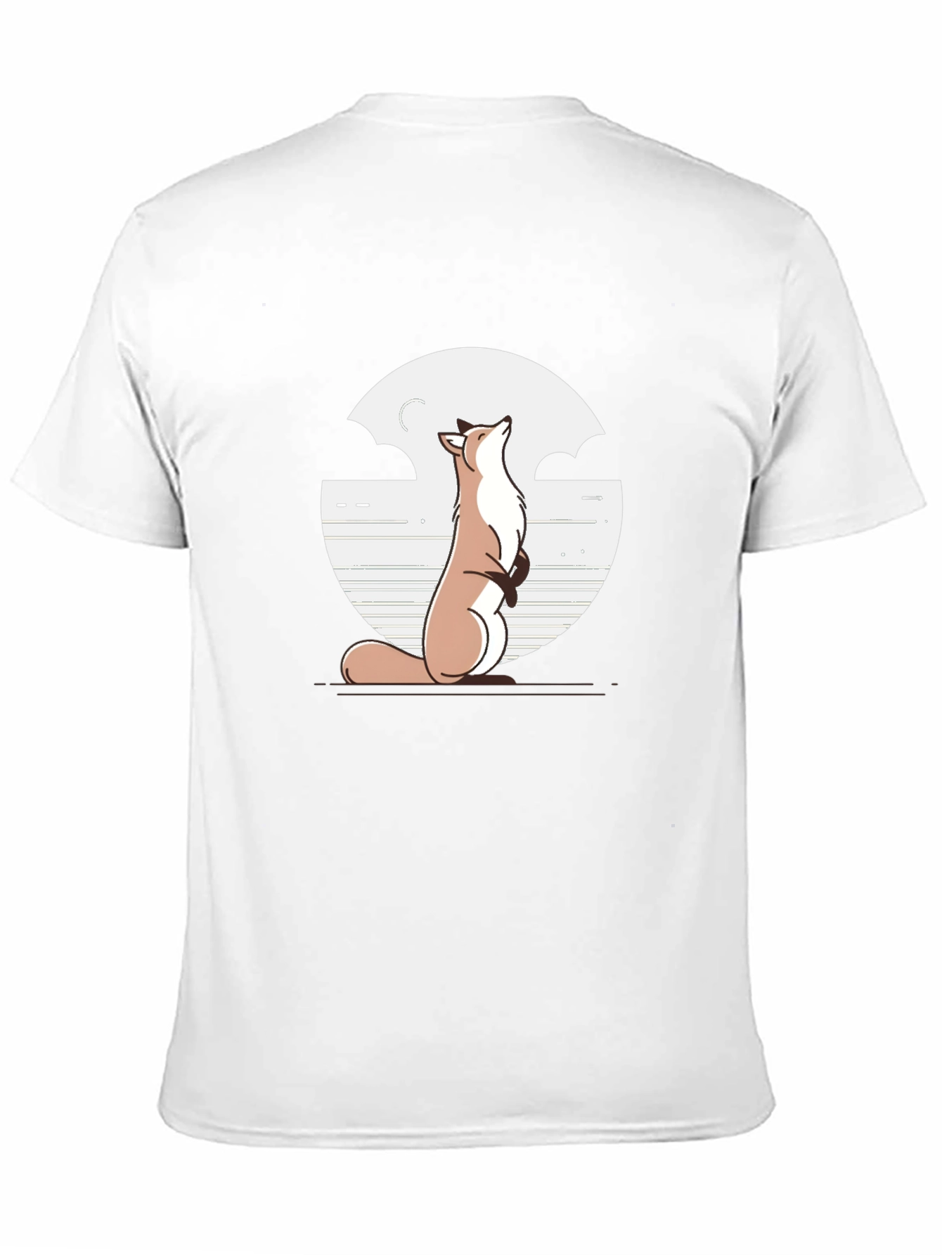 Black Fox & Moon Graphic Tee - Black Cotton T-Shirt view 11