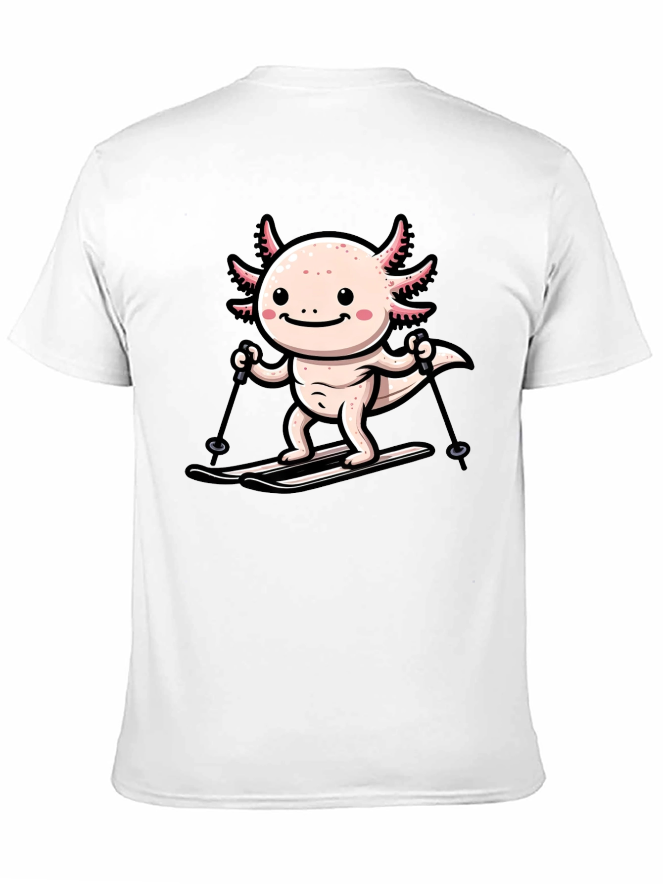 Black Axolotl Skiing Graphic Tee - Black view 11