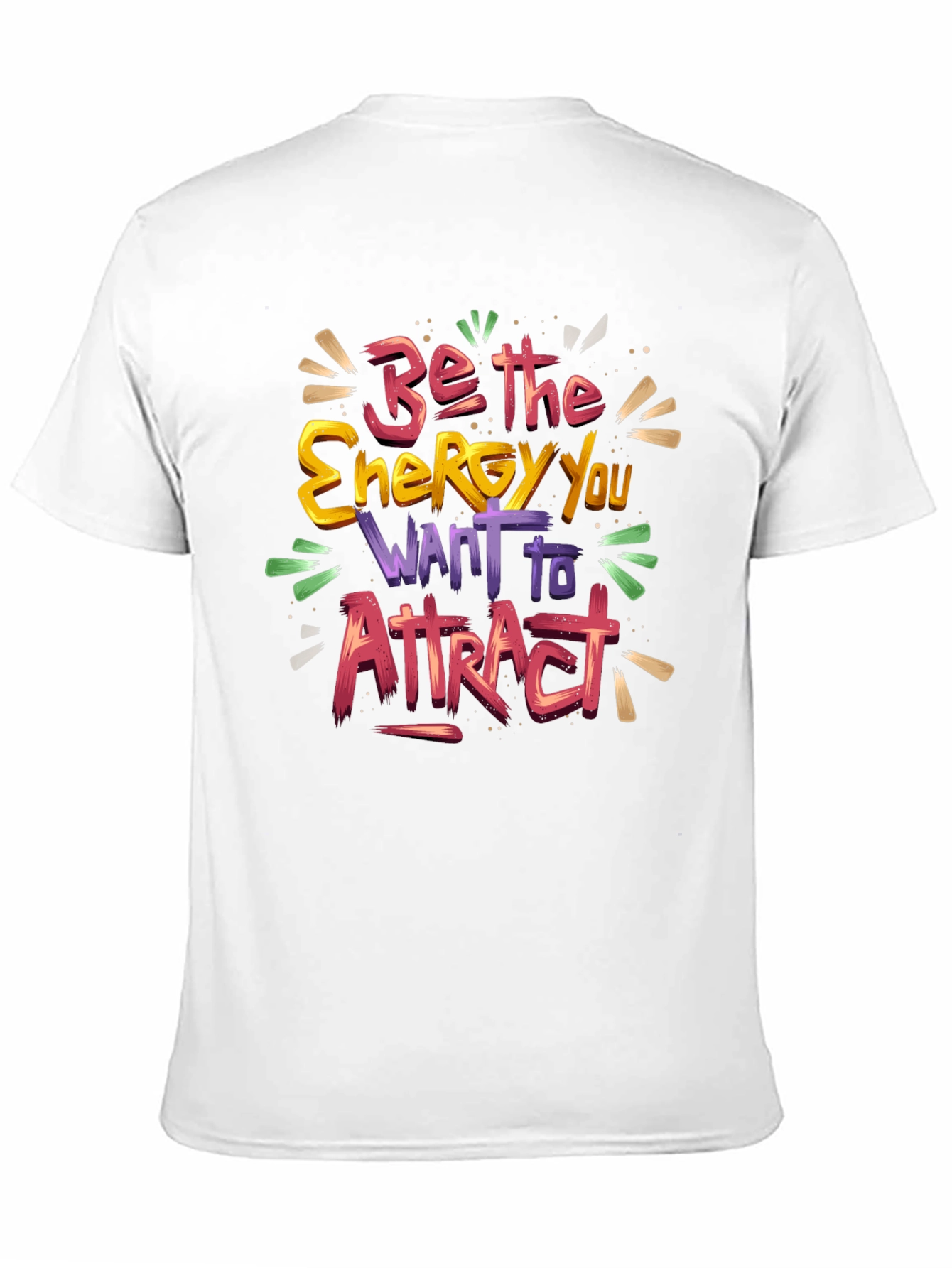 Black Inspirational Graphic Tee - 'Be The Energy' Black Cotton view 11