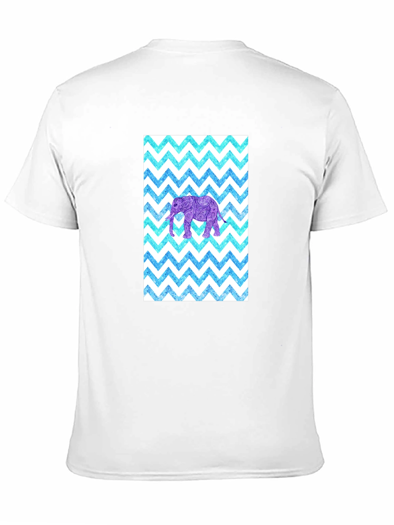 Black Elephant Zigzag Pattern T-Shirt view 11