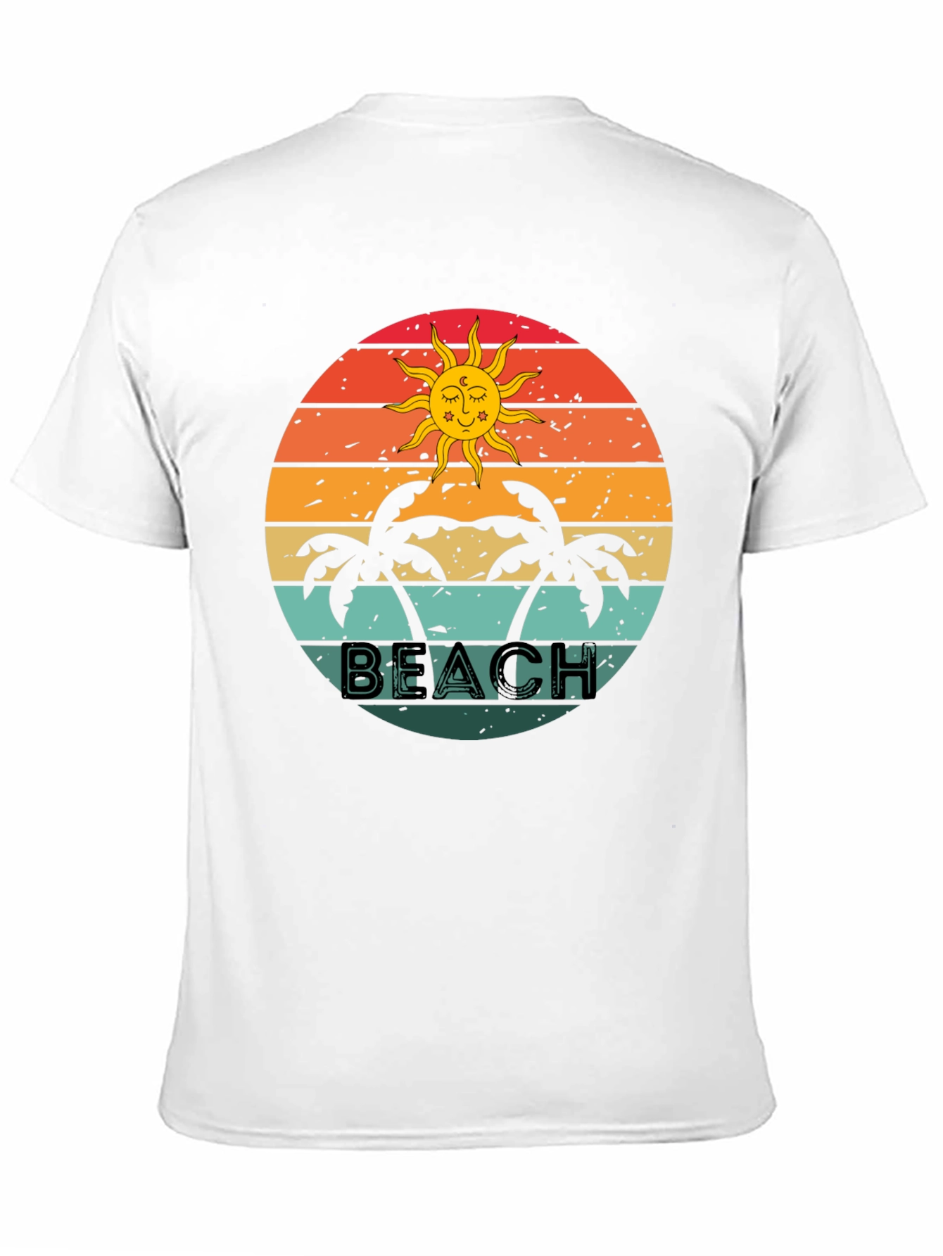 Black Retro Beach Graphic Tee - Palm Tree Sunset T-Shirt view 11