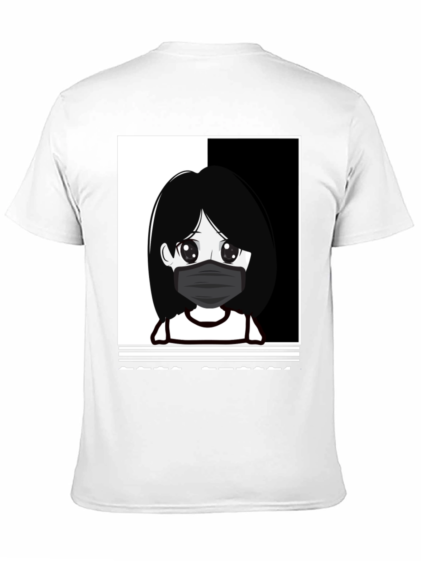 Black Anime Girl Masked Black T-Shirt view 11