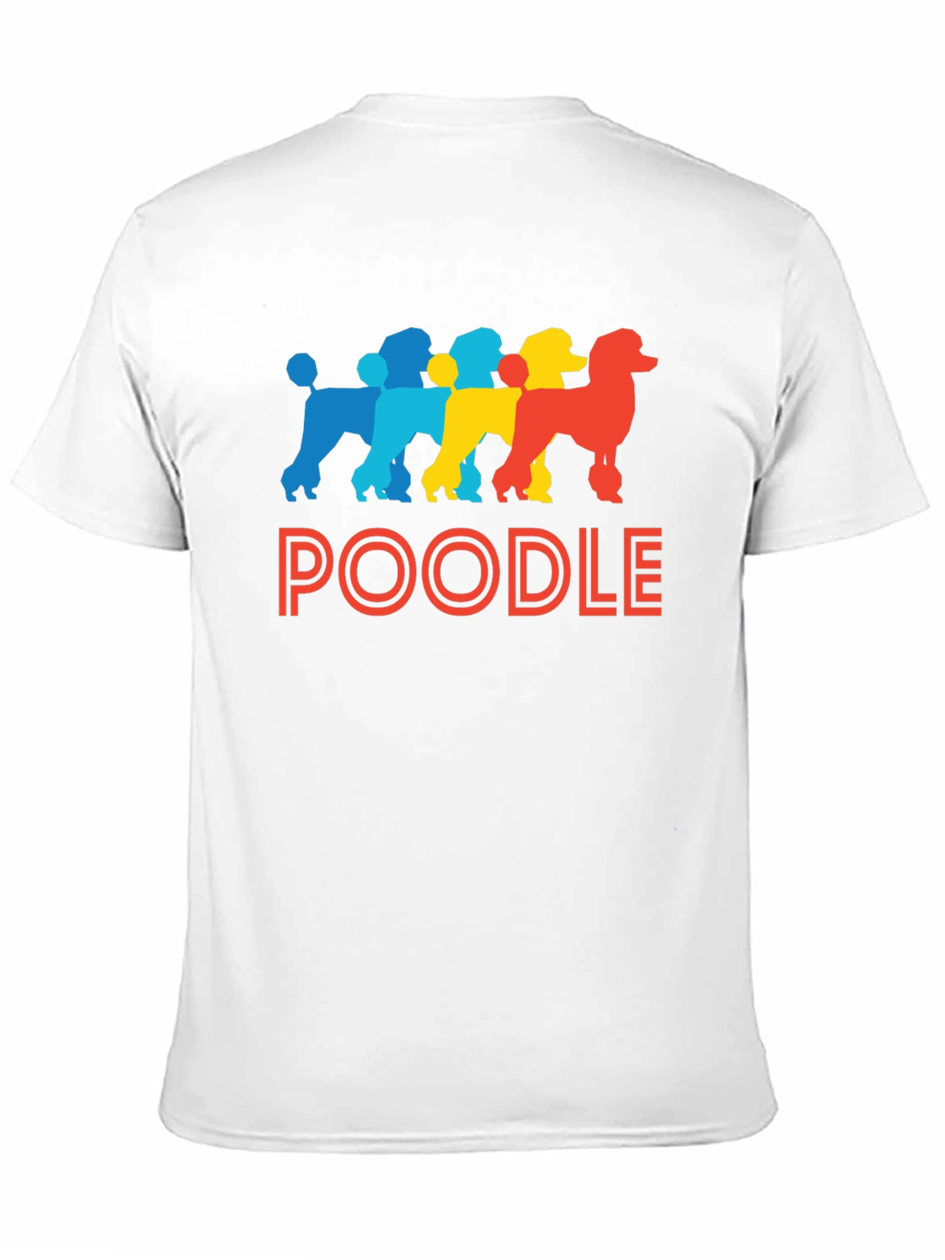 Black Colorful Poodle Silhouette T-Shirt view 11