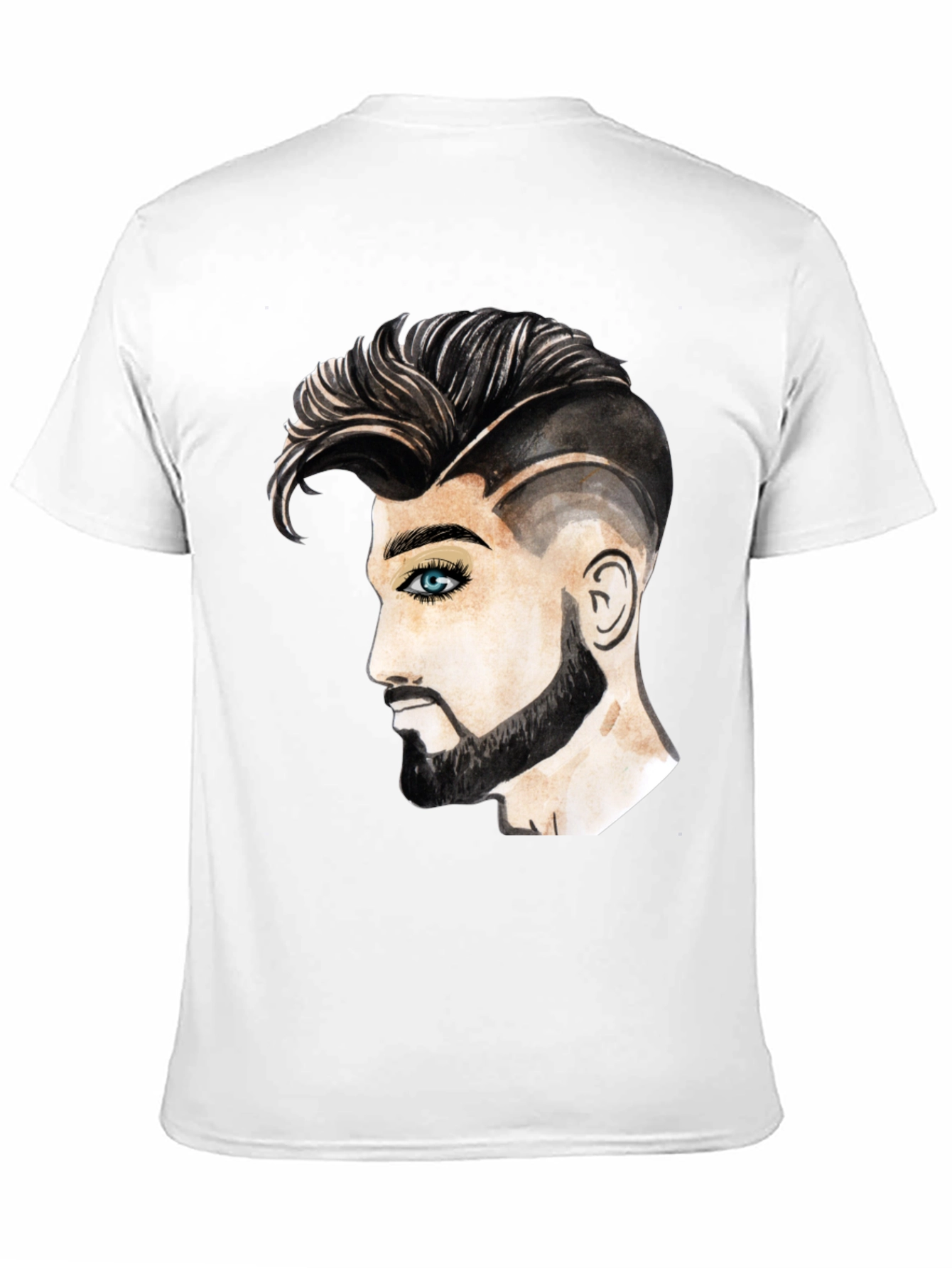 Black Graphic Print Men's T-Shirt - Handsome Man Design view 11