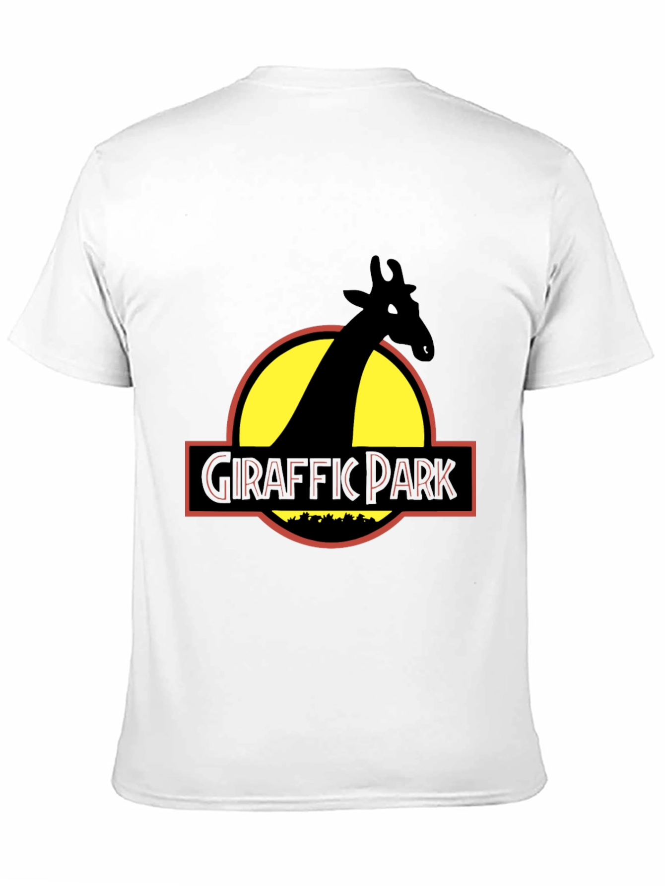 Black Giraffe Park Graphic Tee - Jurassic Humor T-Shirt view 11
