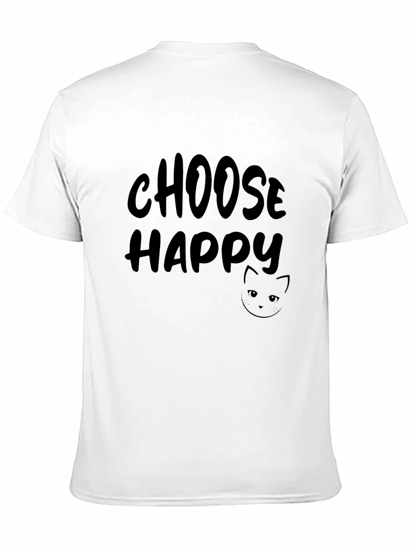 Black Choose Happy Graphic Tee - Cat Lover's Shirt view 11