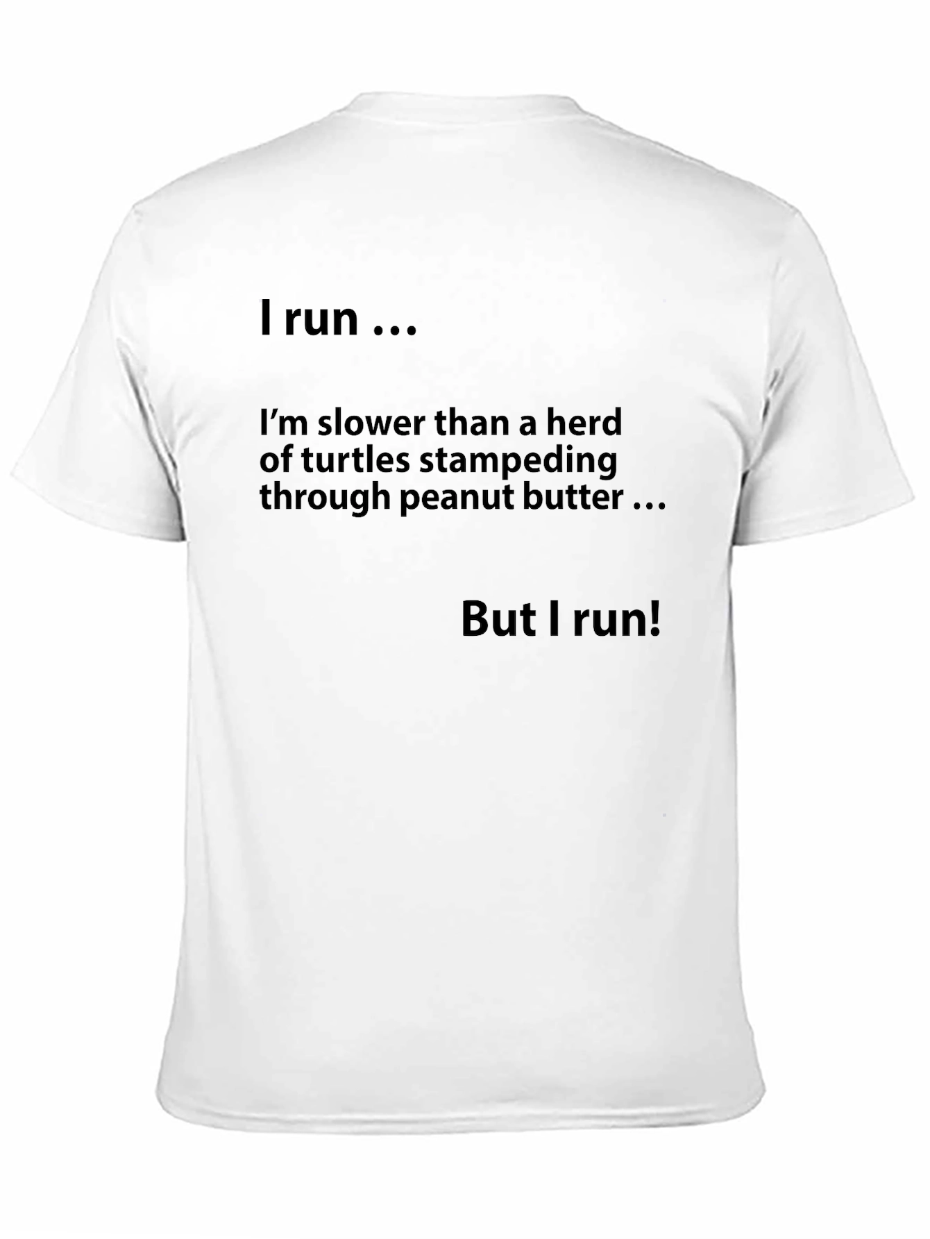 Black Humorous Runner's T-Shirt - Slower Than Turtles view 11
