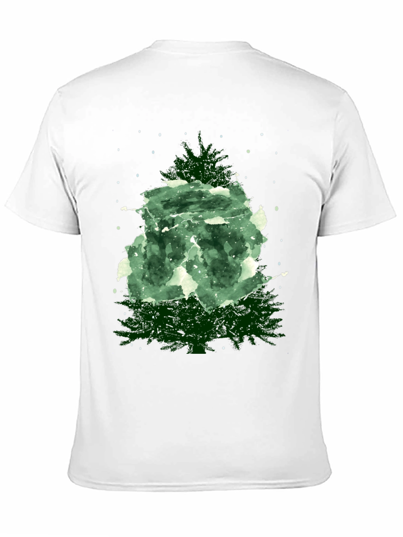 Black Watercolor Christmas Tree Graphic Tee view 11