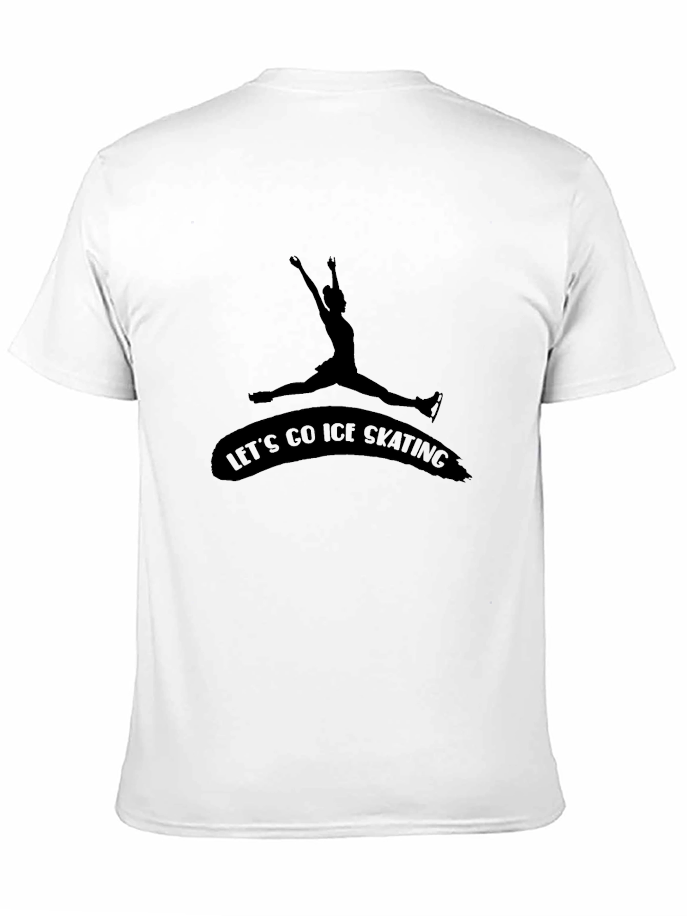 Black Ice Skating Graphic Tee - Black Cotton T-Shirt view 11