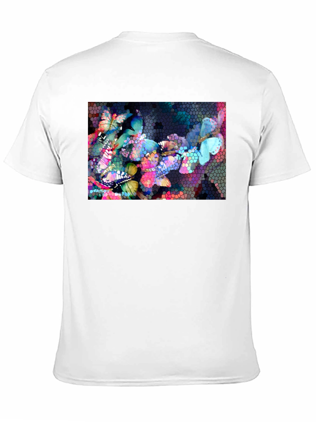 Black Butterfly Mosaic Graphic Tee - Stylish Black T-Shirt view 11