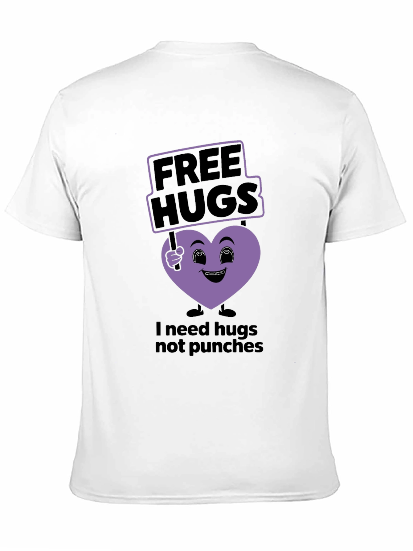Black Free Hugs T-Shirt - Needs Hugs, Not Punches view 11