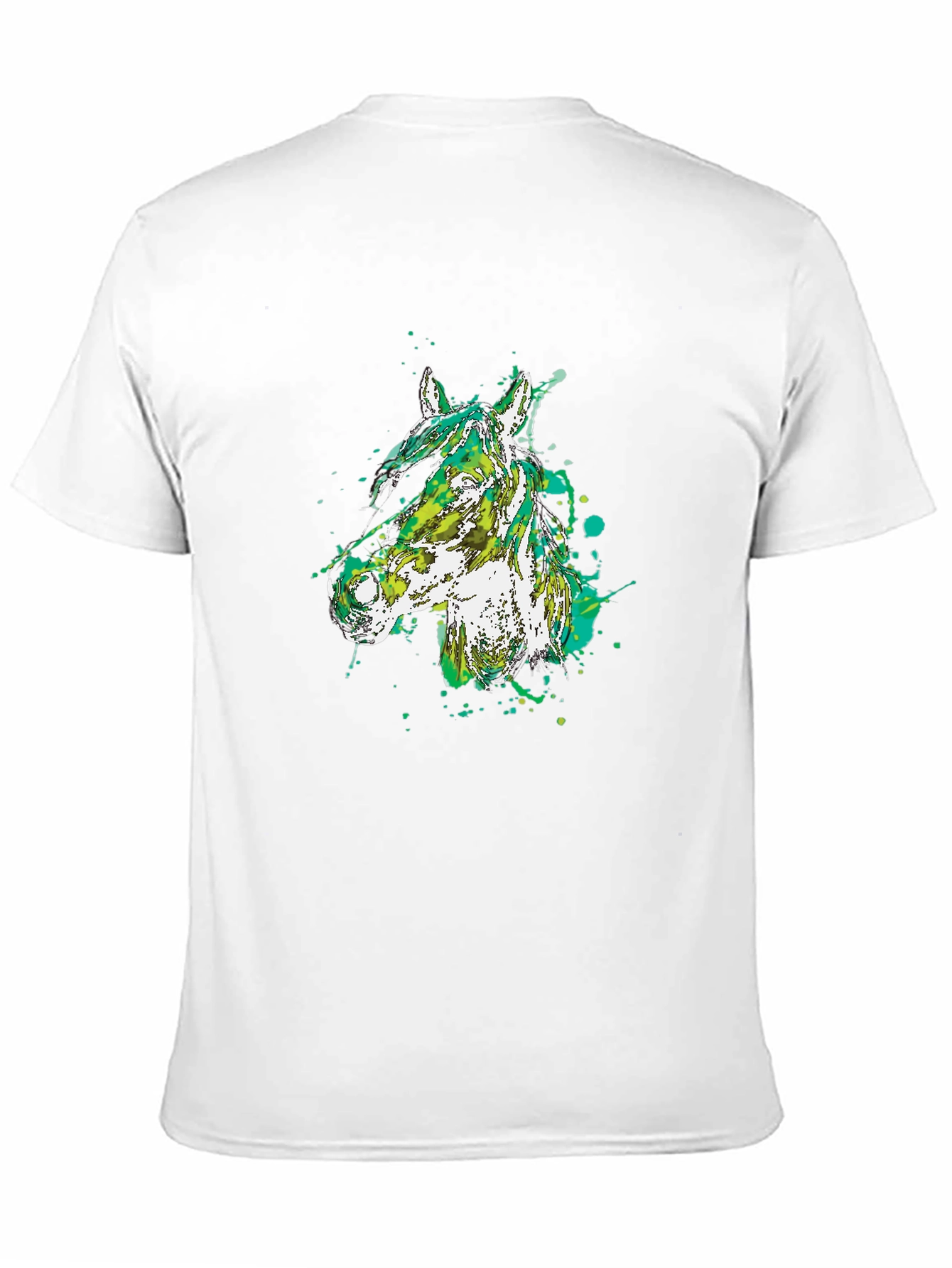 Black Abstract Horse Head Black T-Shirt view 11