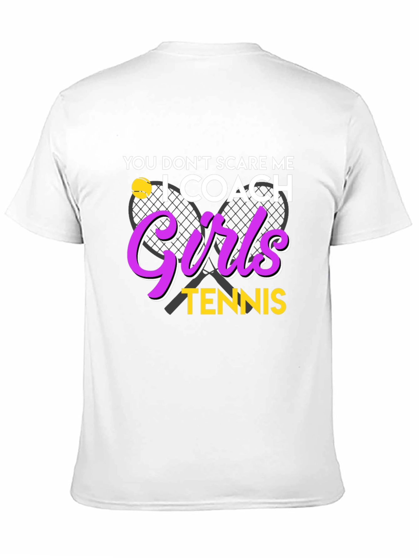 Black Funny Tennis Coach T-Shirt - Girls Tennis Design view 11