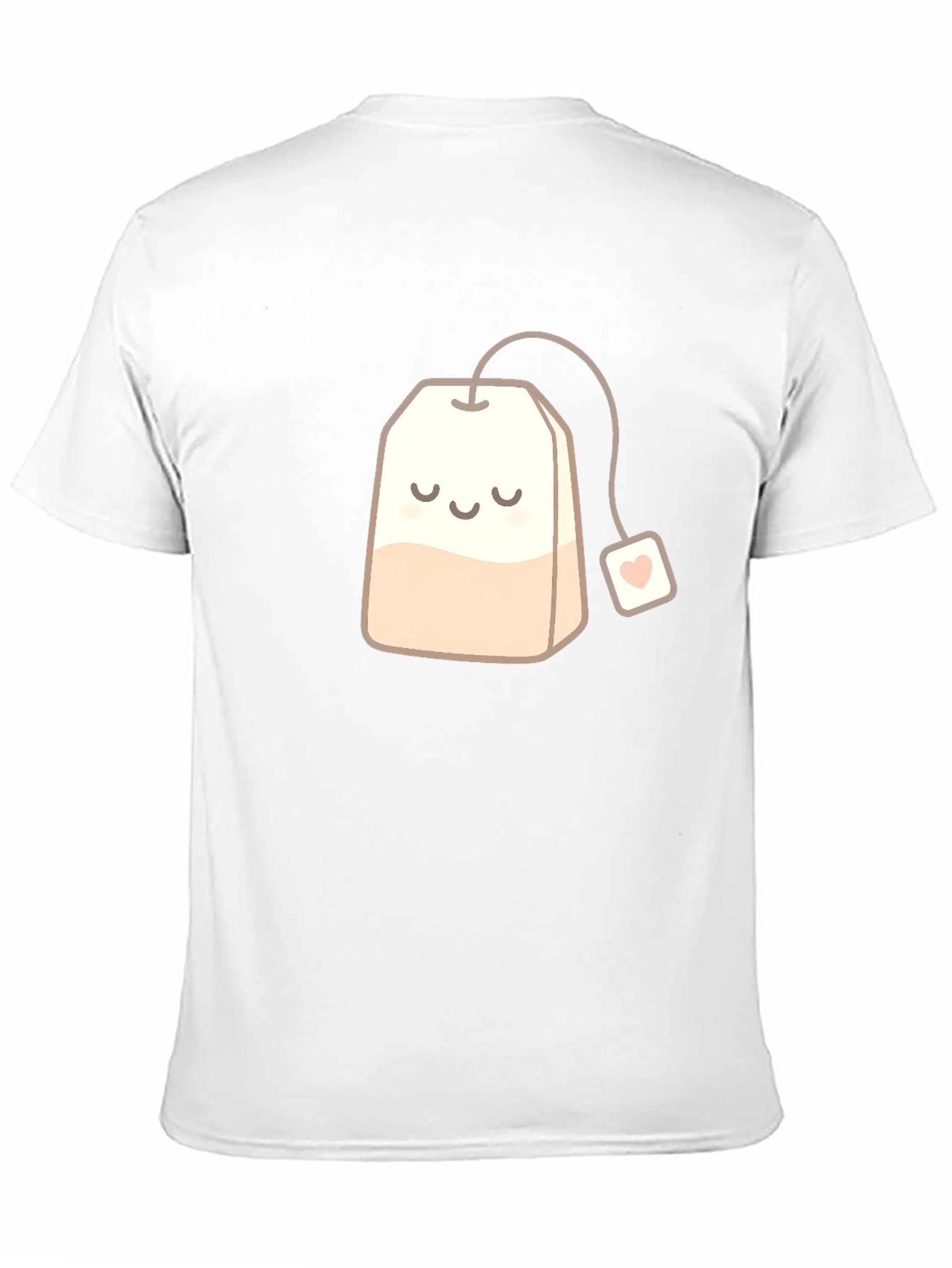 Black Cute Smiling Teabag Black T-Shirt view 11